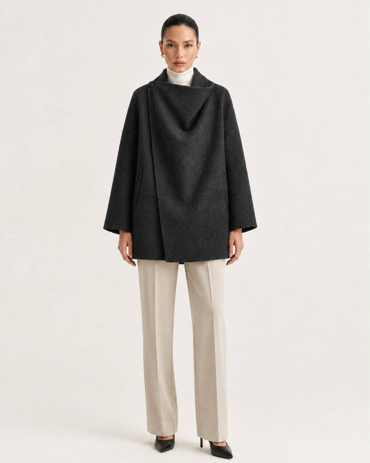 Divina Relaxed-Fit Double-Faced Yak Wool Overcoat Shawl