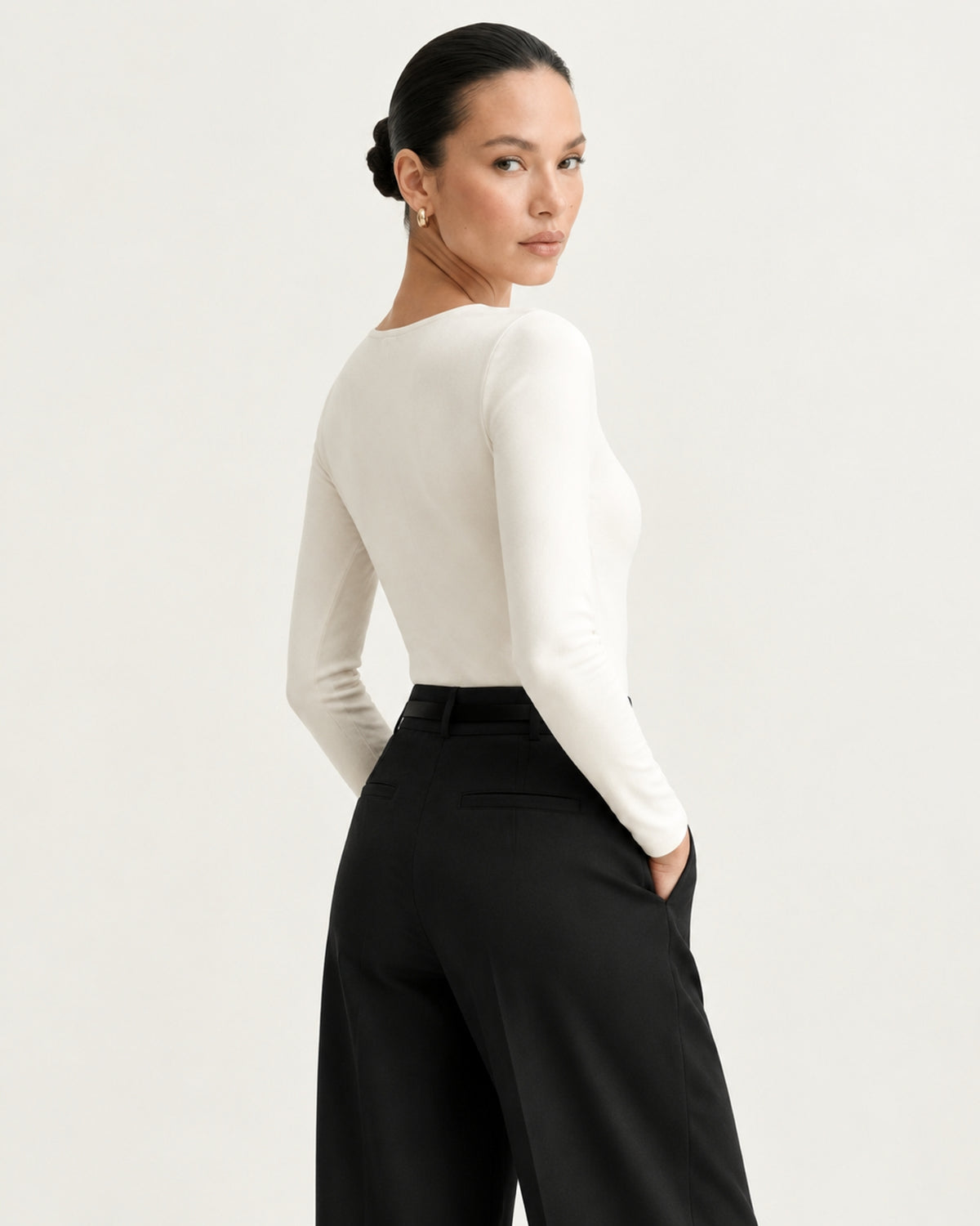 Rosy High-Waisted Straight Leg Trousers