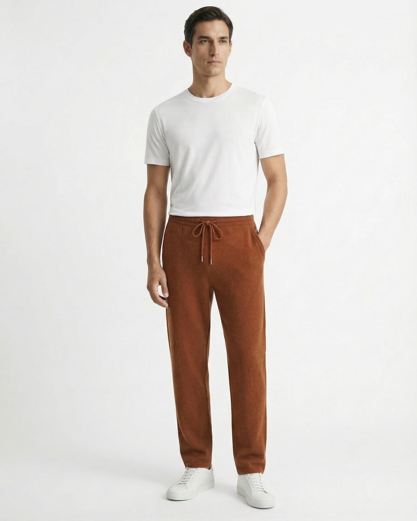 Pantalones holgados de lujo de lana de cachemira de edición limitada