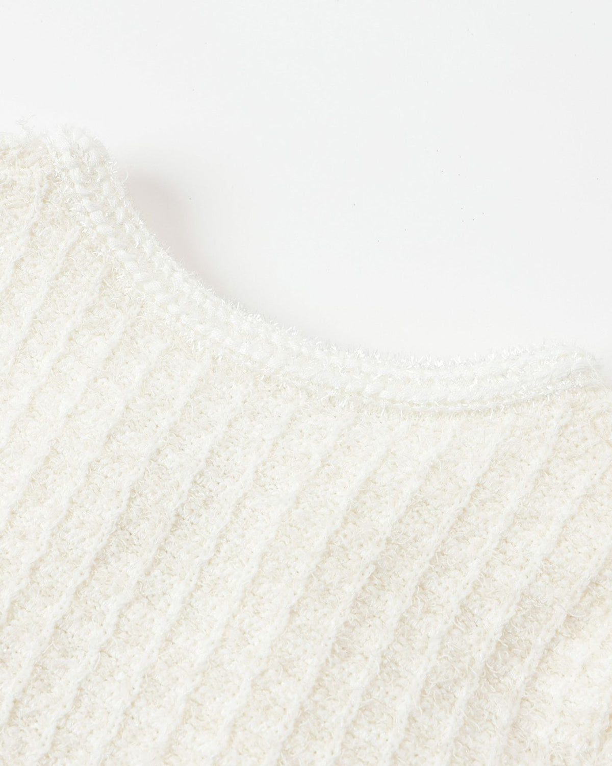 Long-Sleeve Crystal-Embellished Crochet White Dress