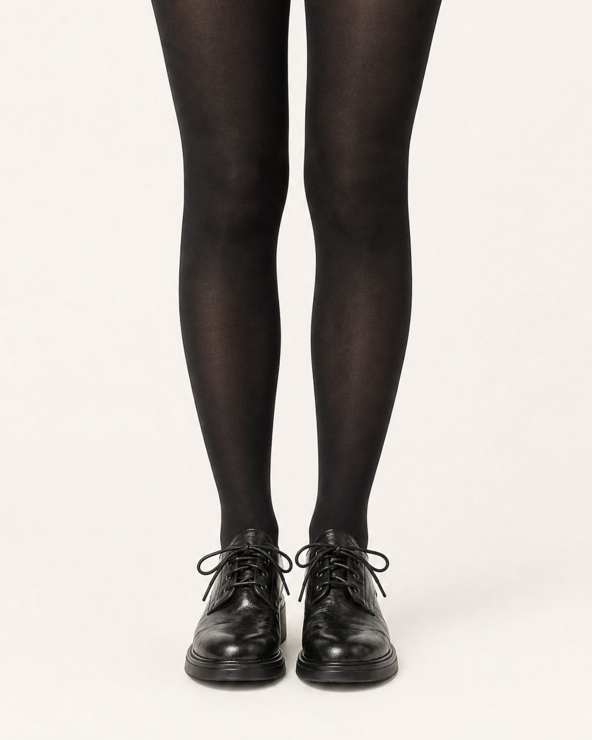Genuine Leather Lace-Up Block Heel Oxfords