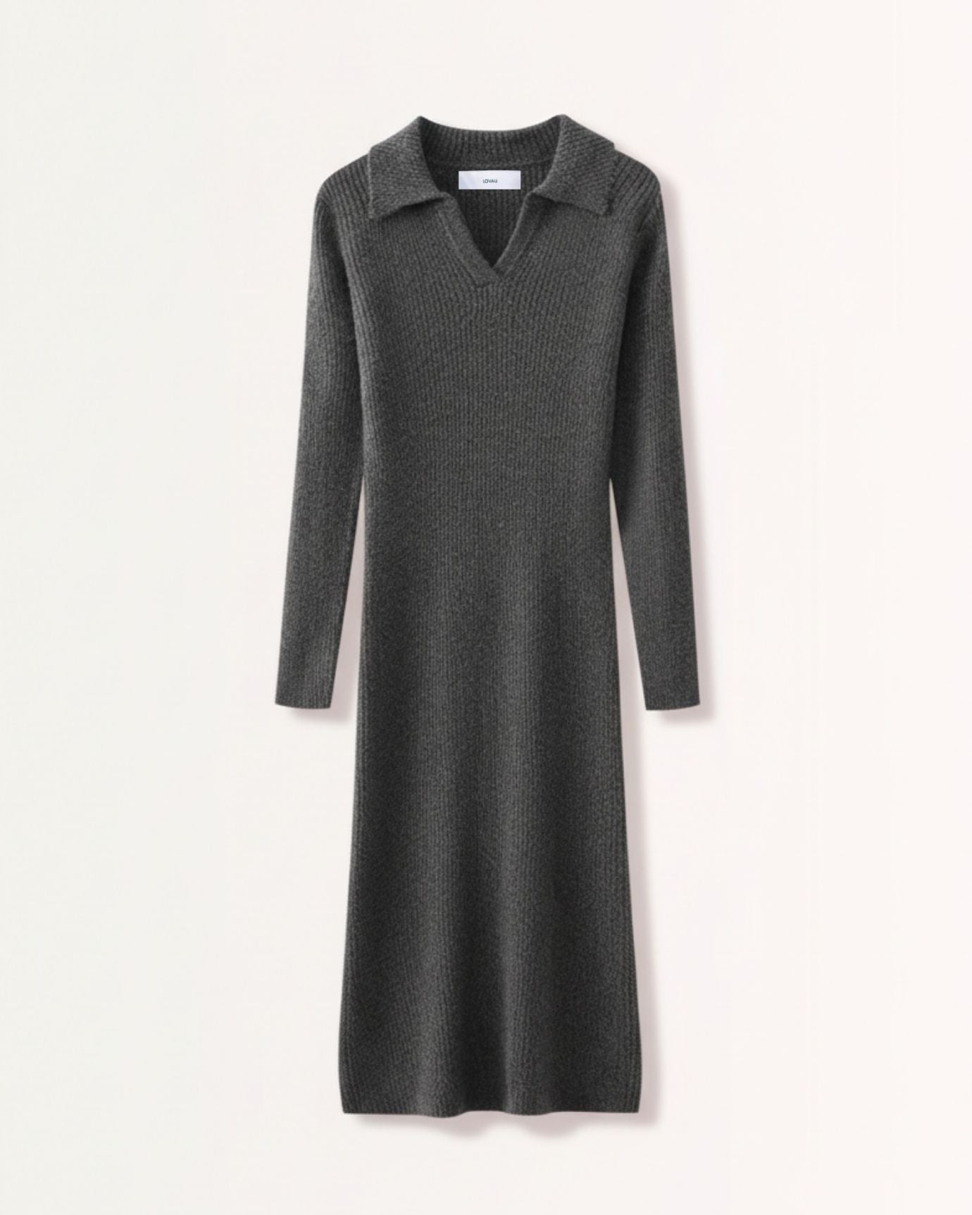 Long Sleeve Polo Wool Dress