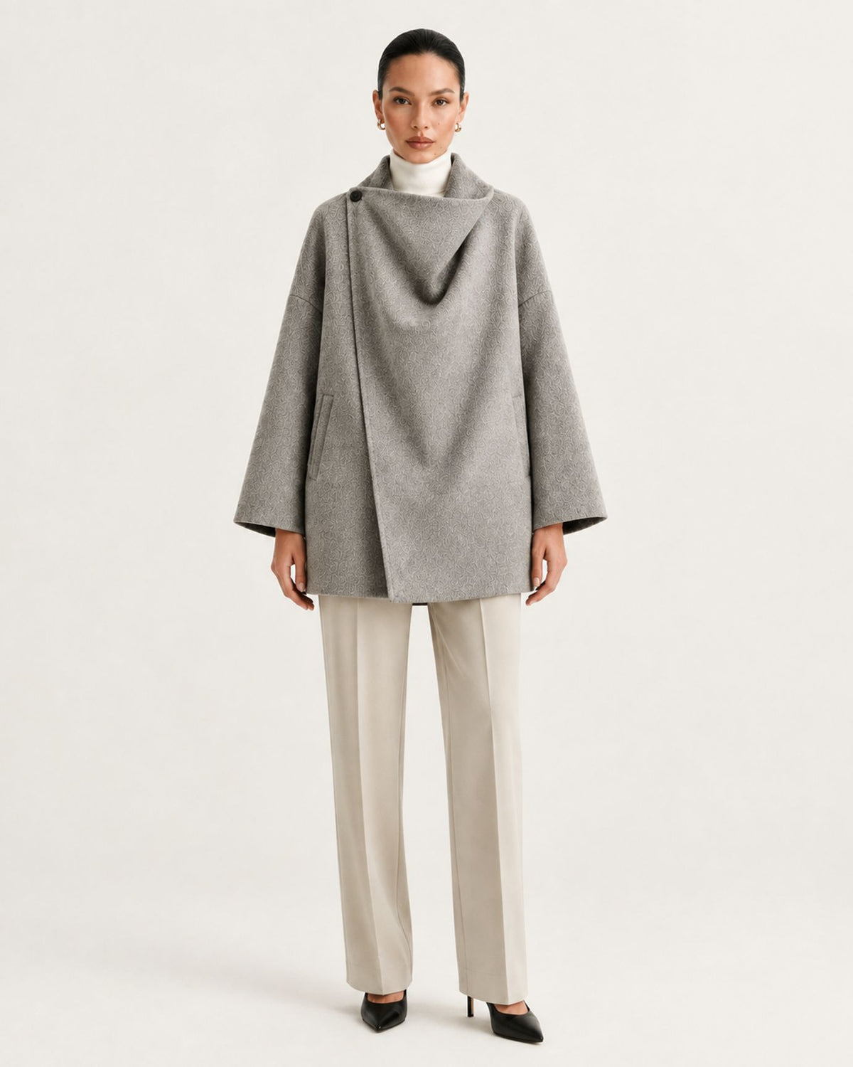 Divina Relaxed-Fit Double-Faced Yak Wool Overcoat Shawl