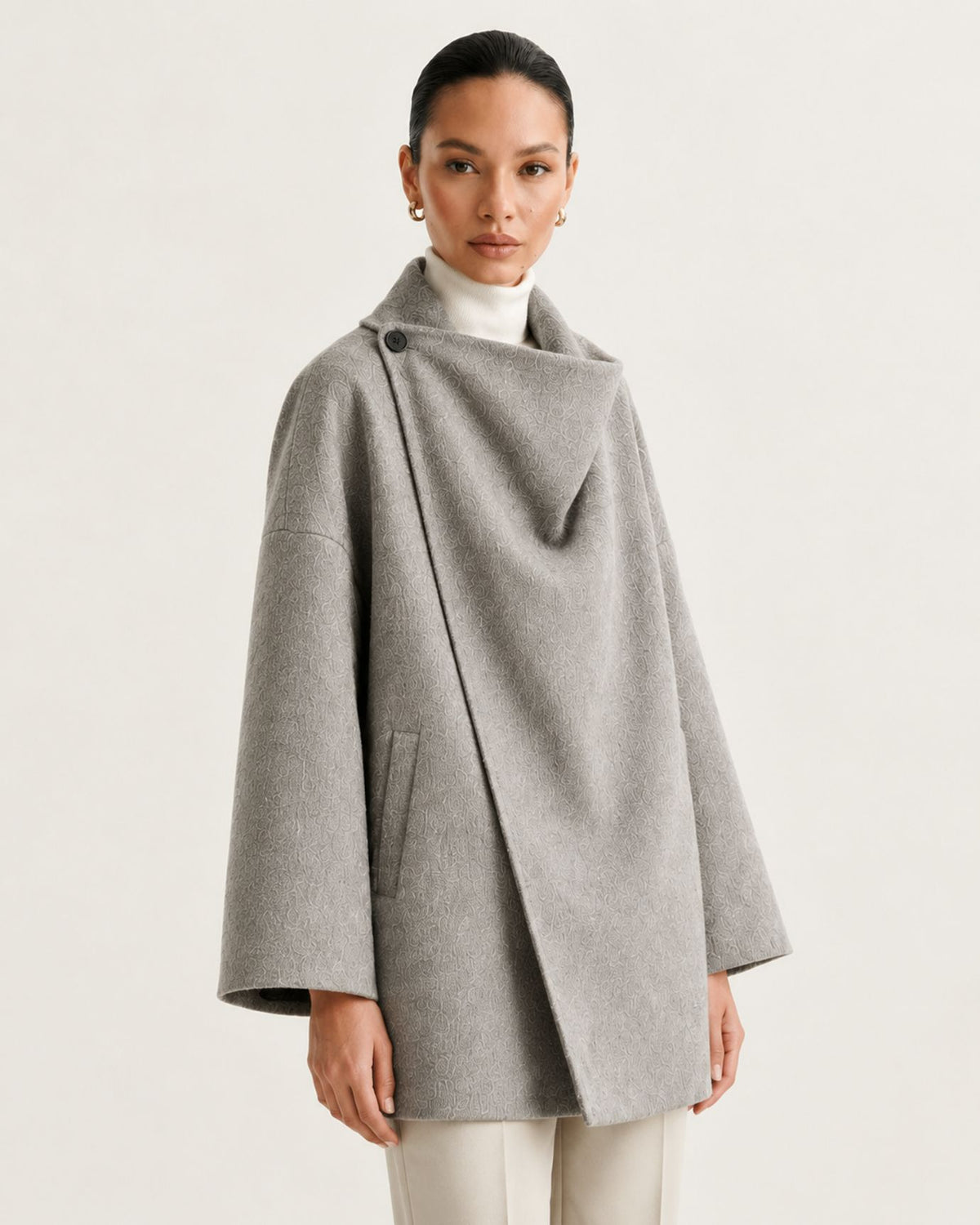Divina Relaxed-Fit Double-Faced Yak Wool Overcoat Shawl