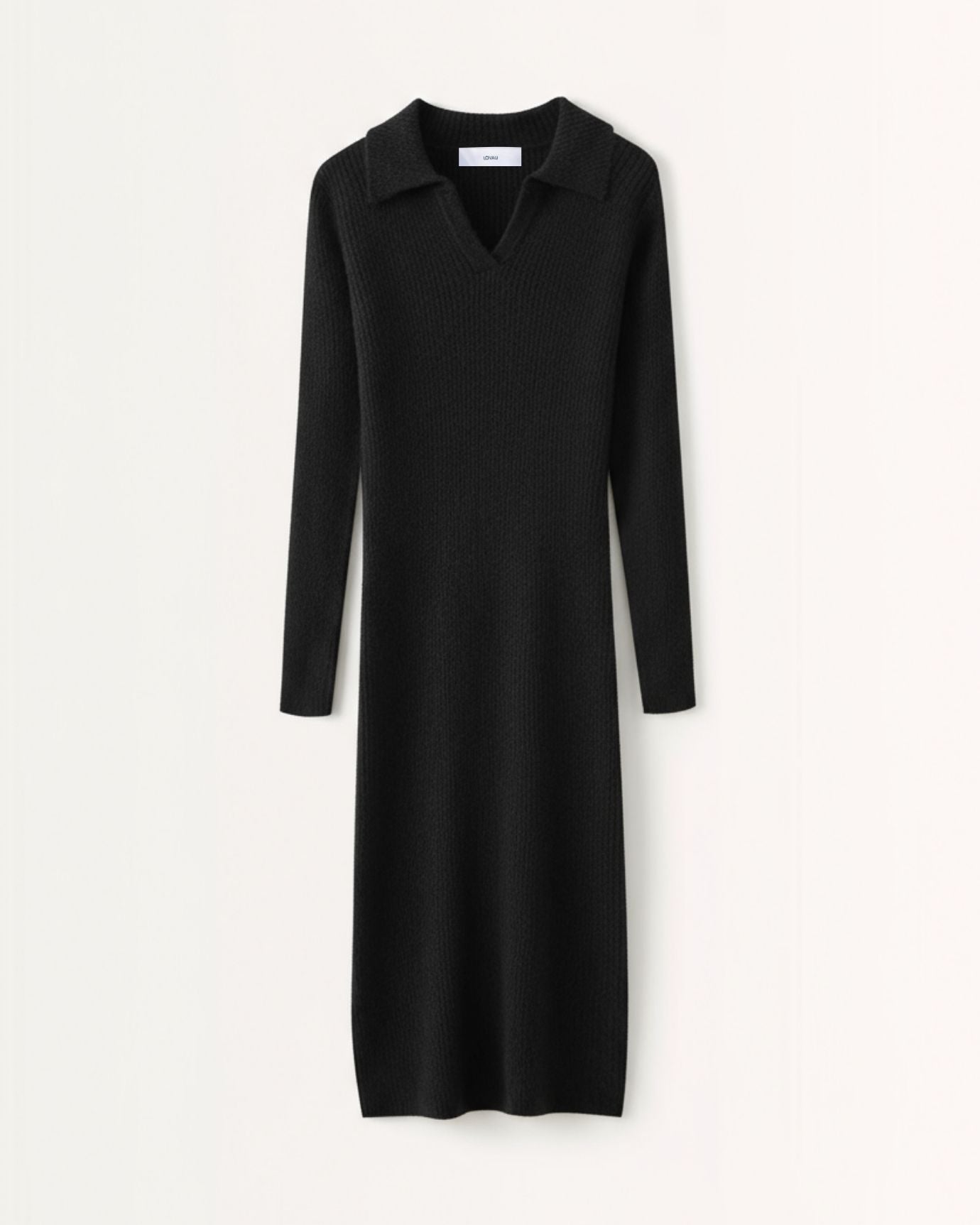Long Sleeve Polo Wool Dress