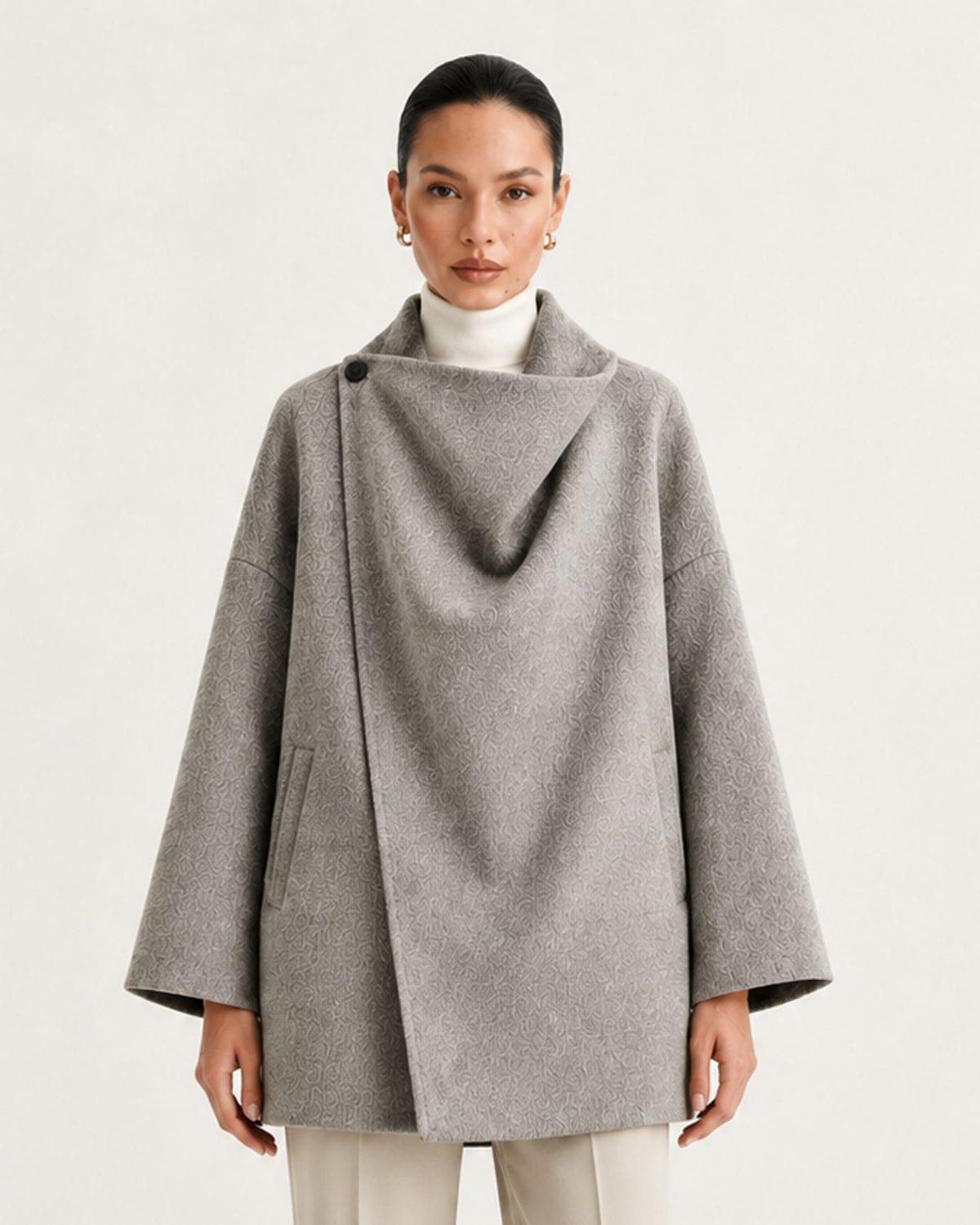 Divina Relaxed-Fit Double-Faced Yak Wool Overcoat Shawl