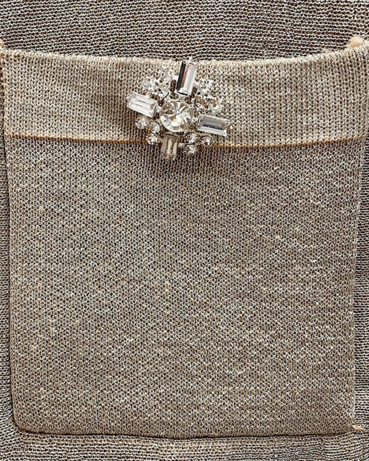 Divina Crystal-Embellished Flared-Sleeve Knit Dress Light Brown