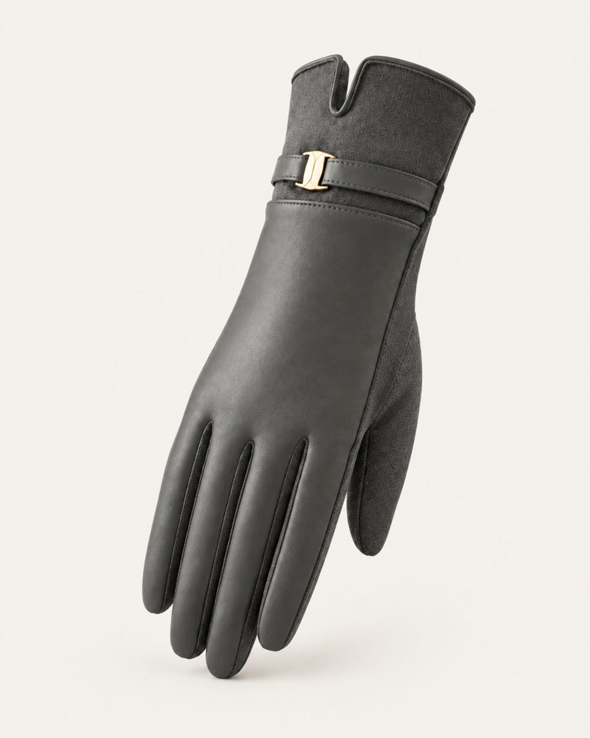 Velvet-Lined Leather Touchscreen Gloves