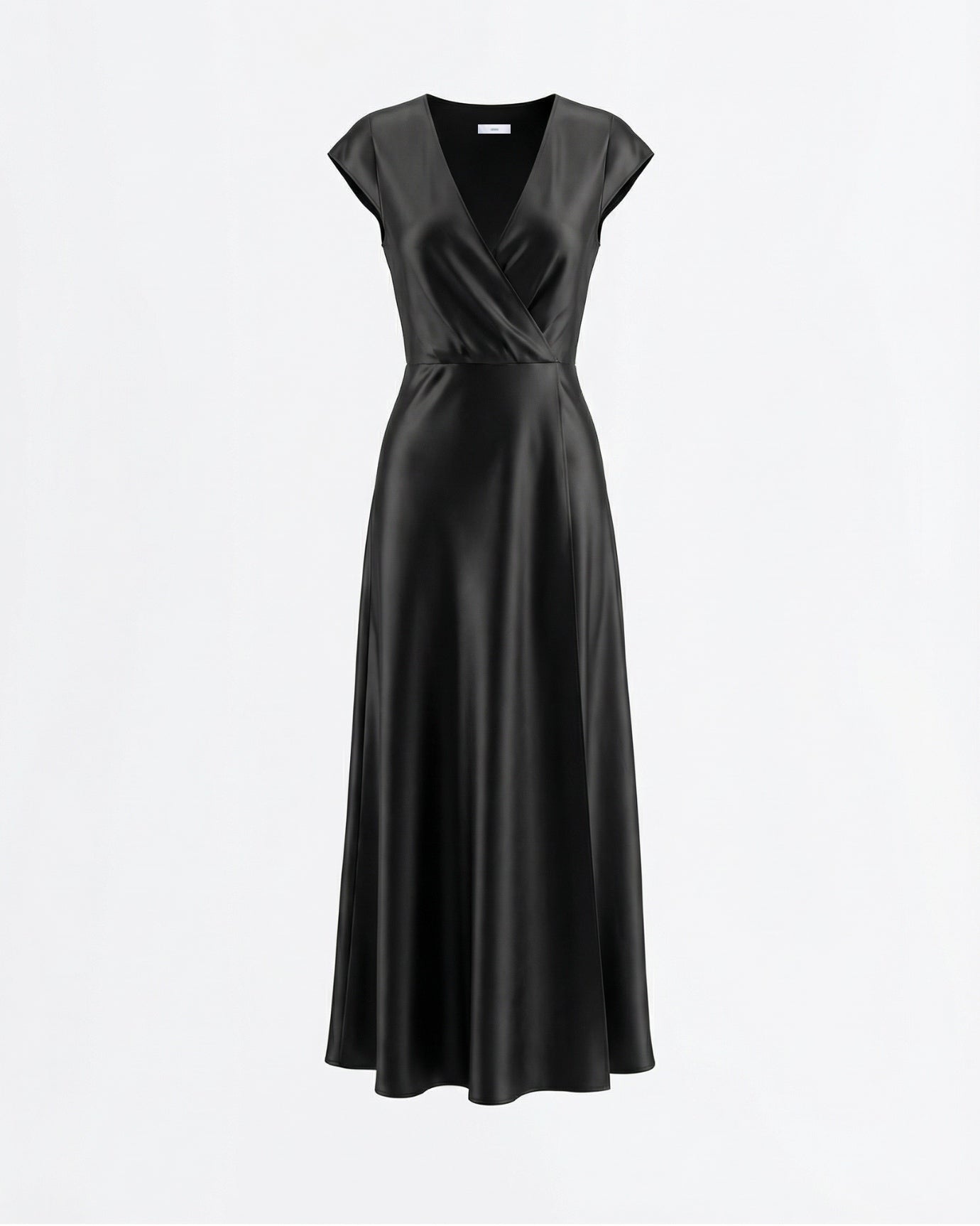 Vestido de satén para eventos, manga larga