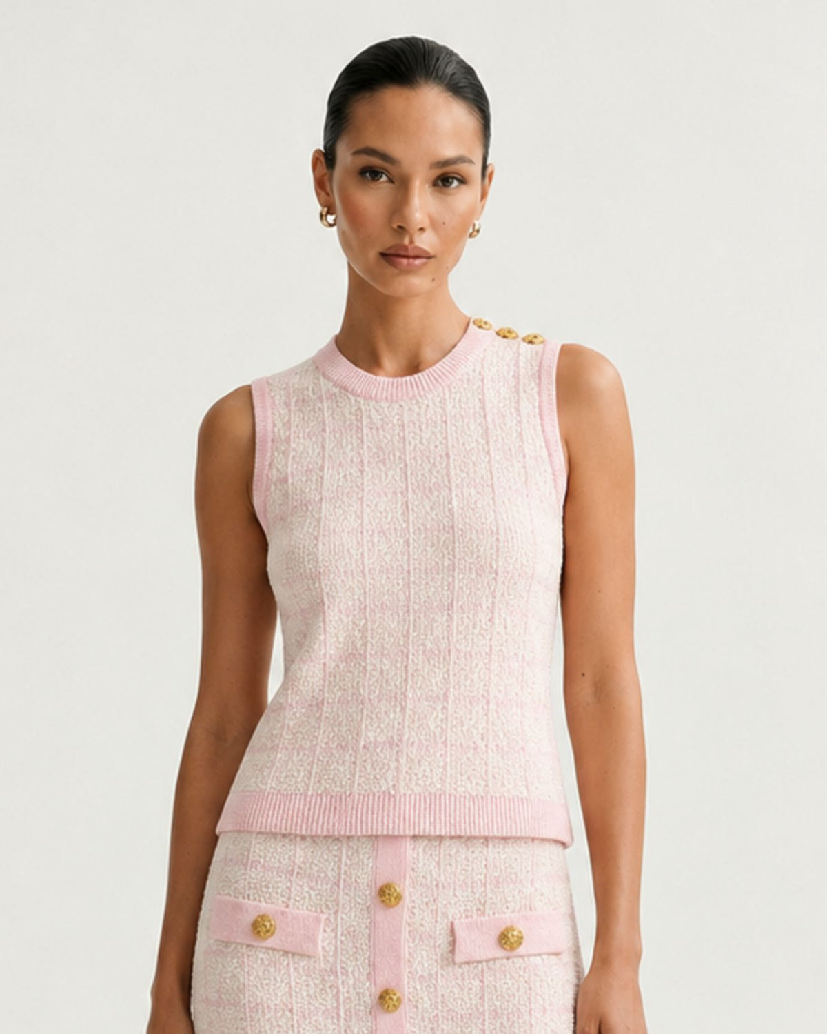 Rosy 3-Piece Plaid Skirt Set