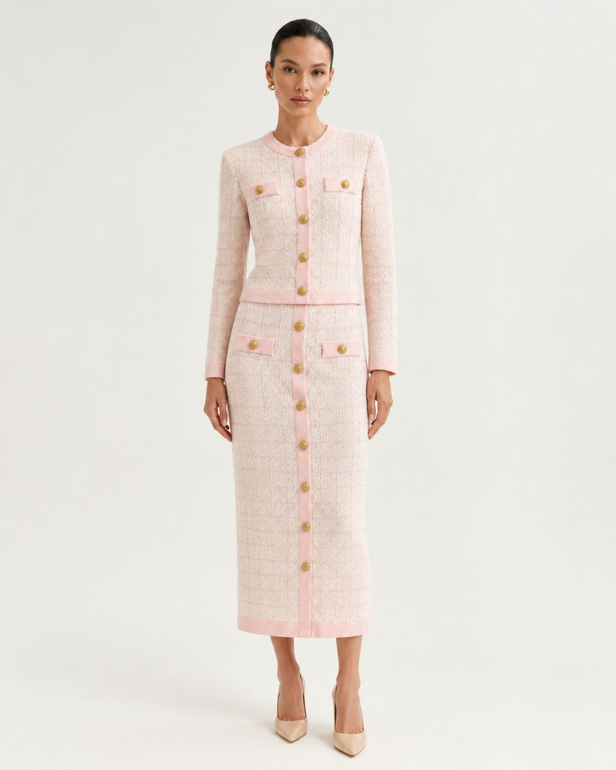 Rosy 3-Piece Plaid Skirt Set