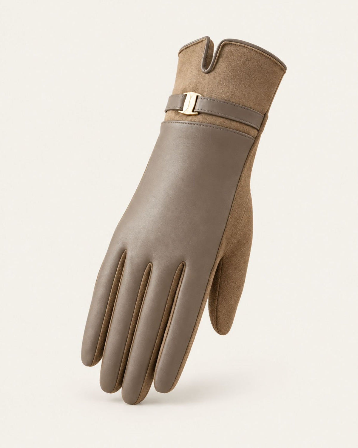 Velvet-Lined Leather Touchscreen Gloves