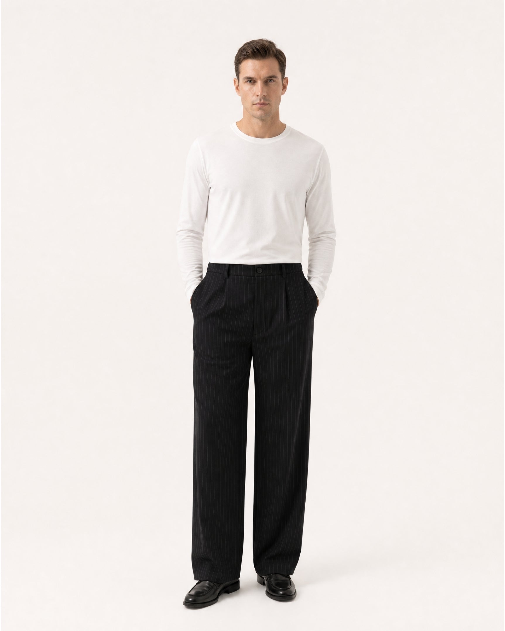 Vintage Striped Drapey Trousers Old Money