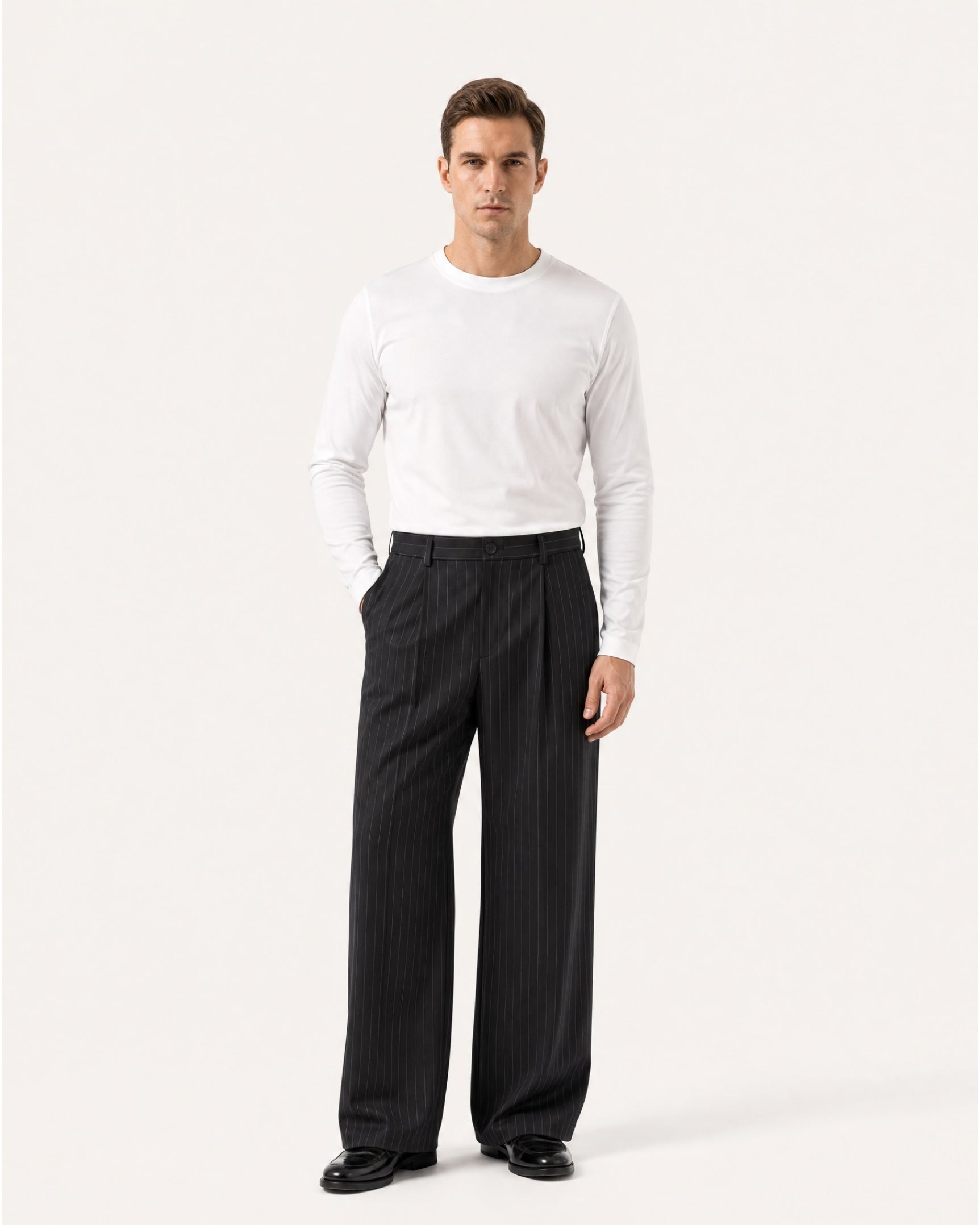 Vintage Striped Drapey Trousers Old Money