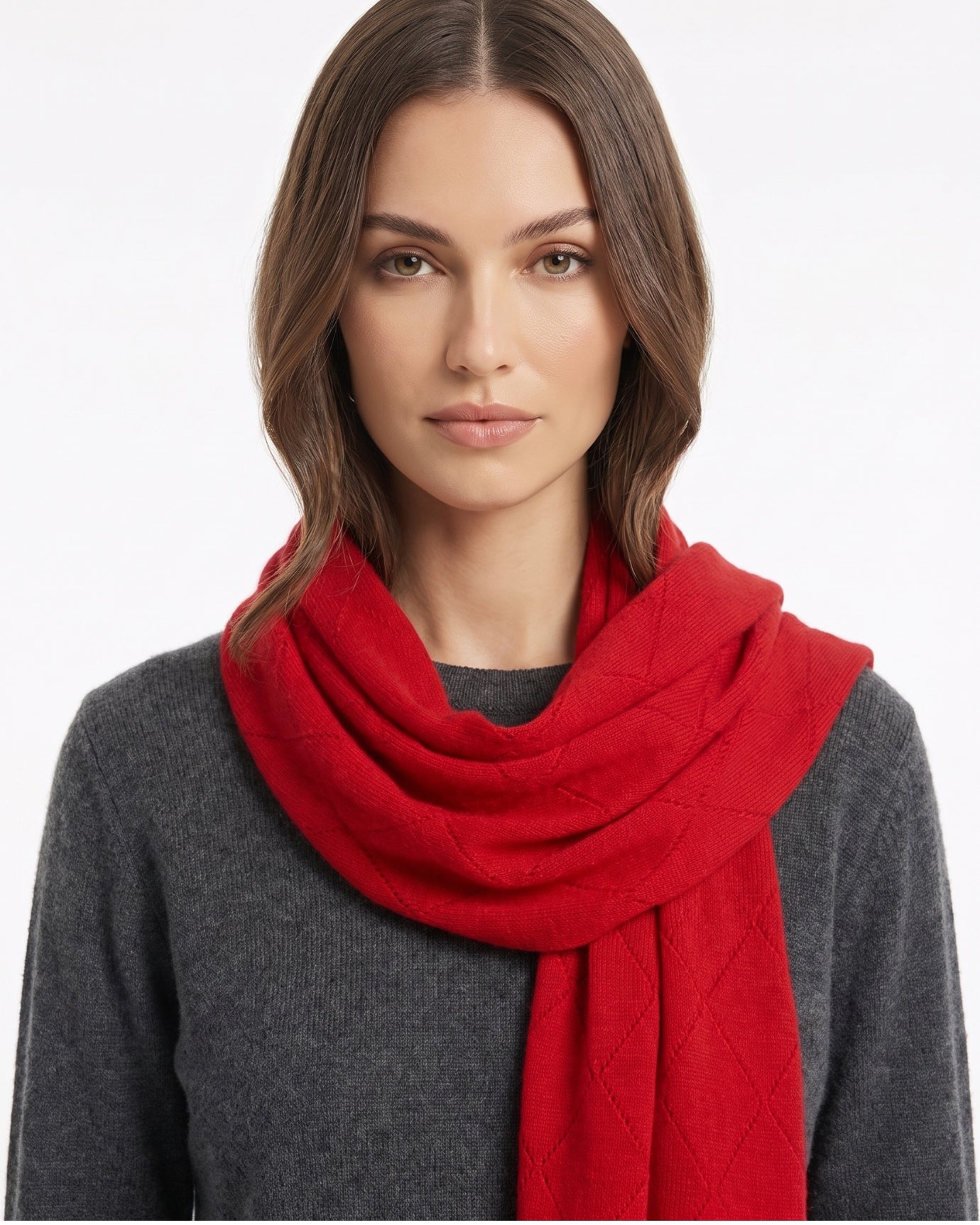 Pure Cashmere Herringbone Scarf