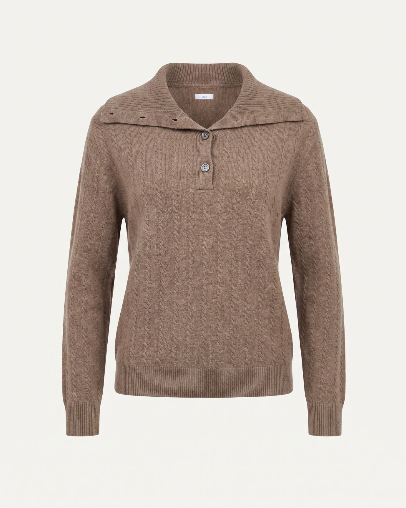 Cashmere Polo Button Collar Sweater