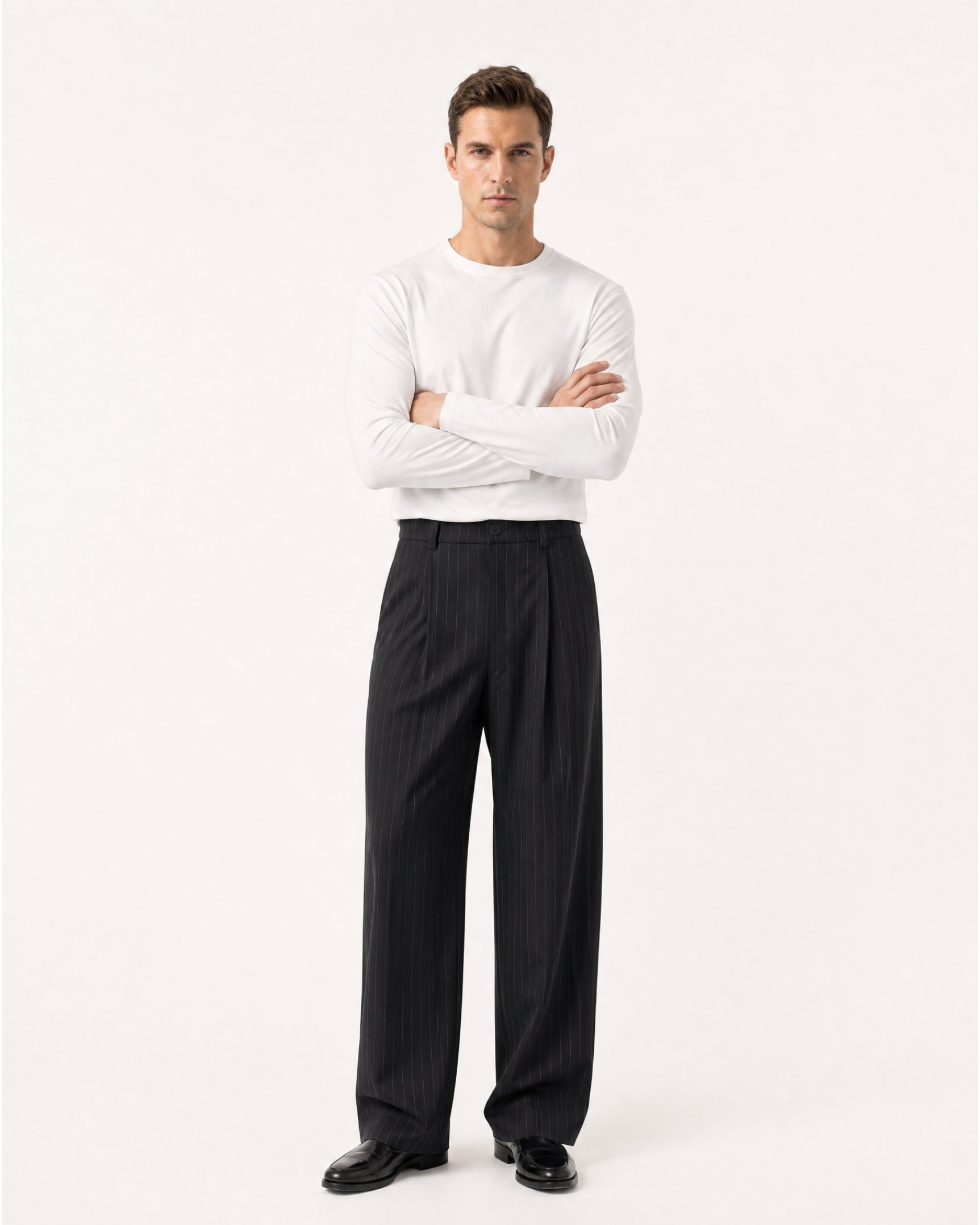 Vintage Striped Drapey Trousers Old Money