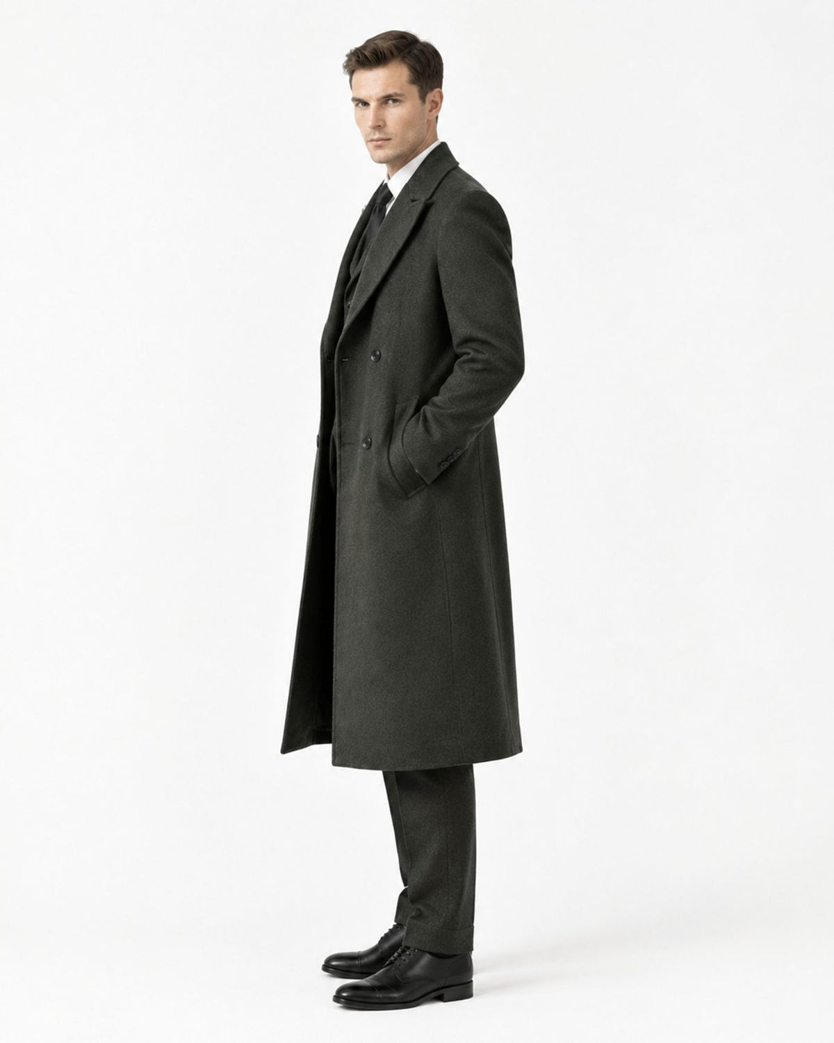 Over-the-Knee Double-Faced Wool Overcoat