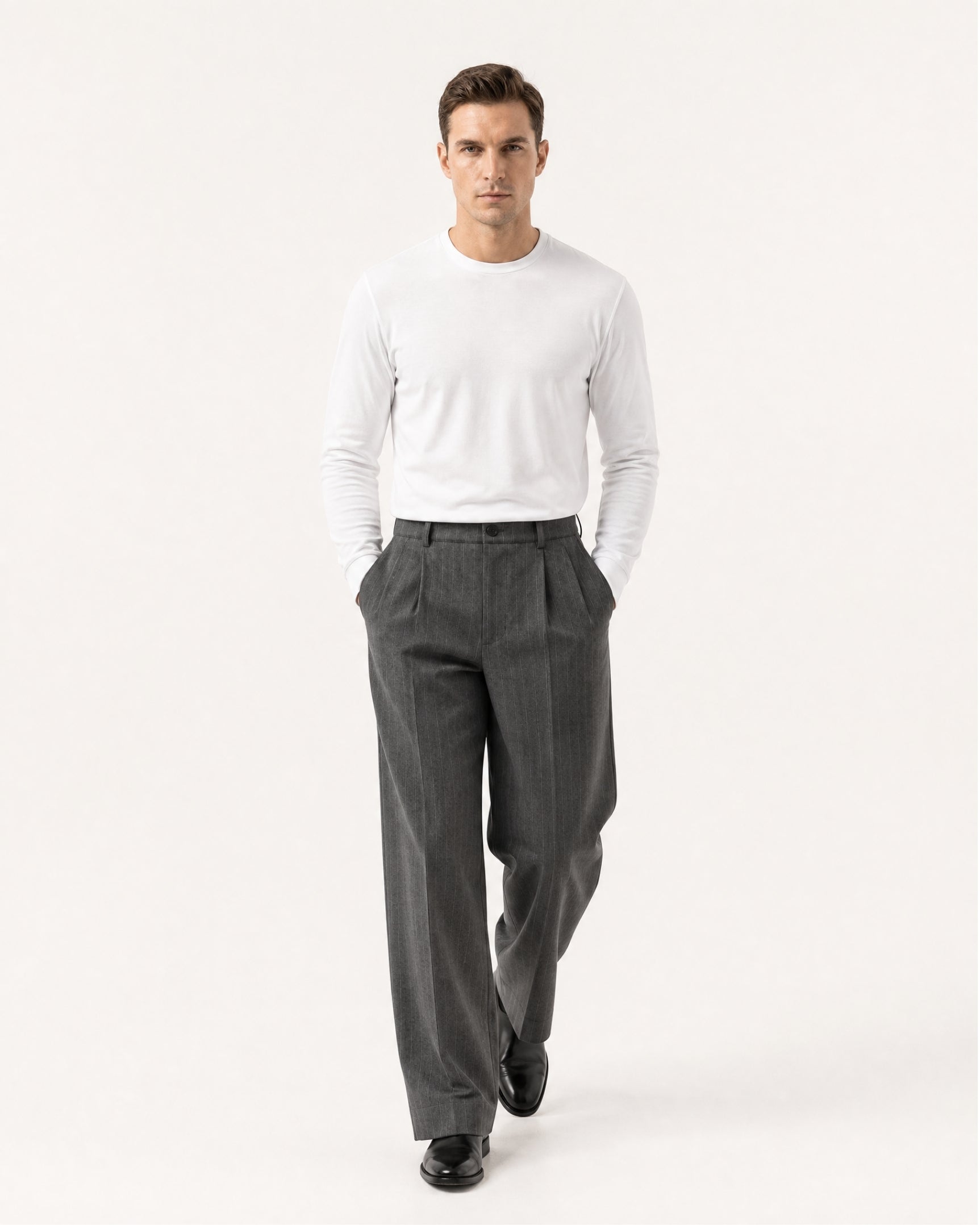 Vintage Striped Drapey Trousers Old Money