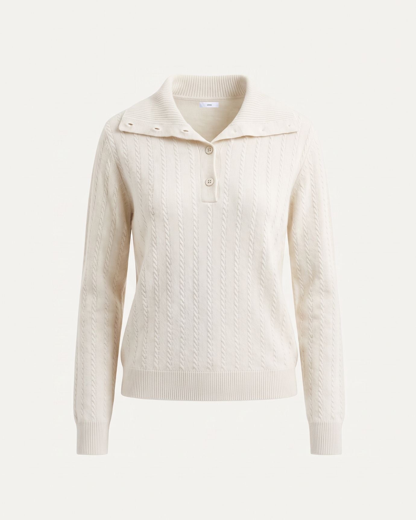 Cashmere Polo Button Collar Sweater