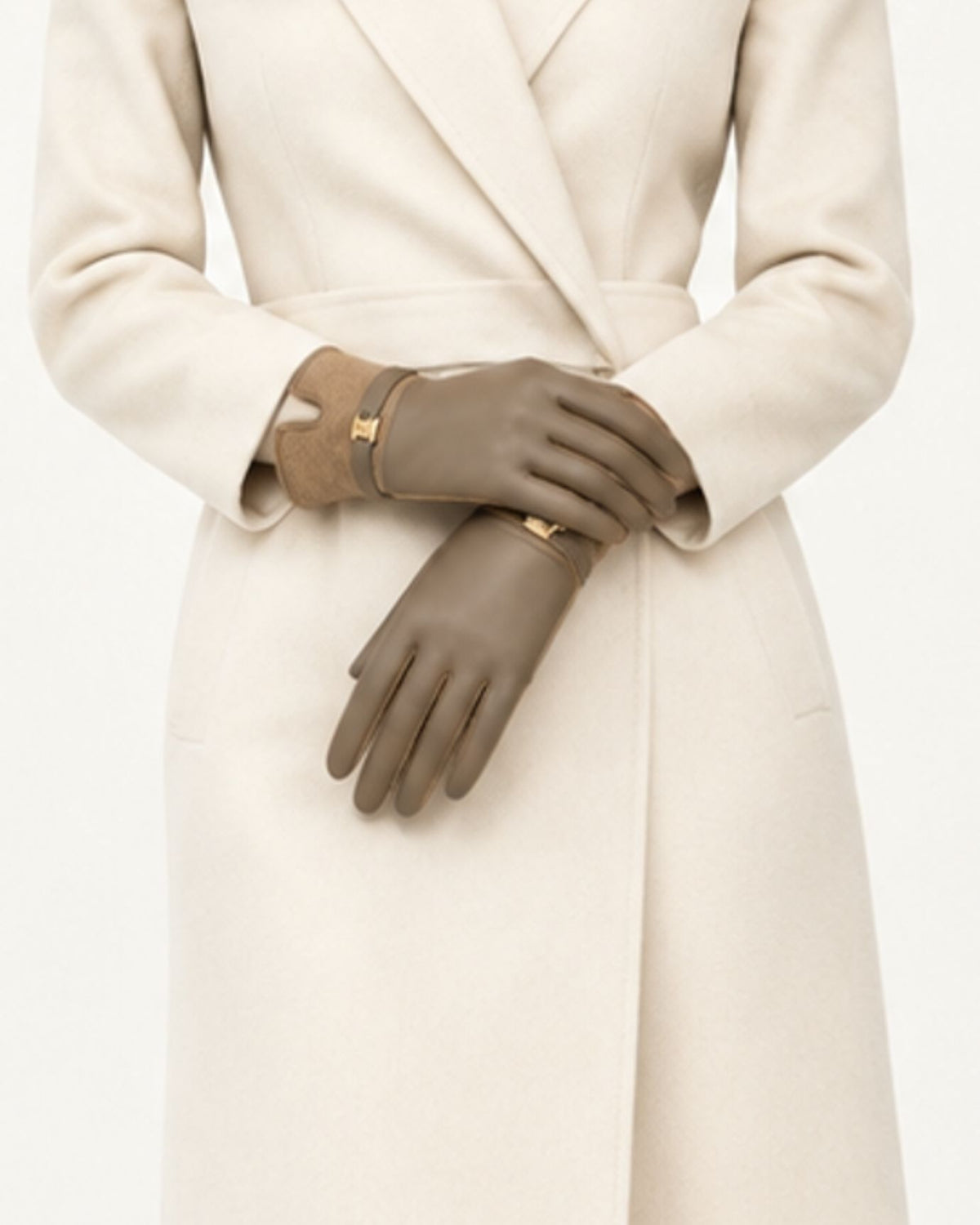 Velvet-Lined Leather Touchscreen Gloves