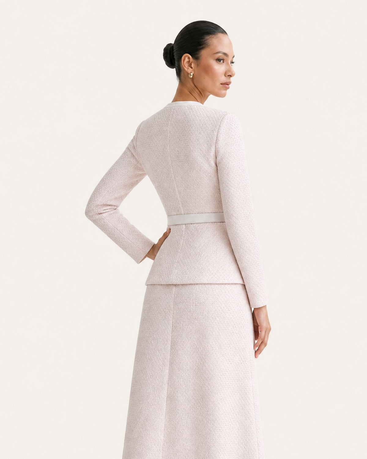Mary Beaded Belt Slimming Top Knitwear + Skirt