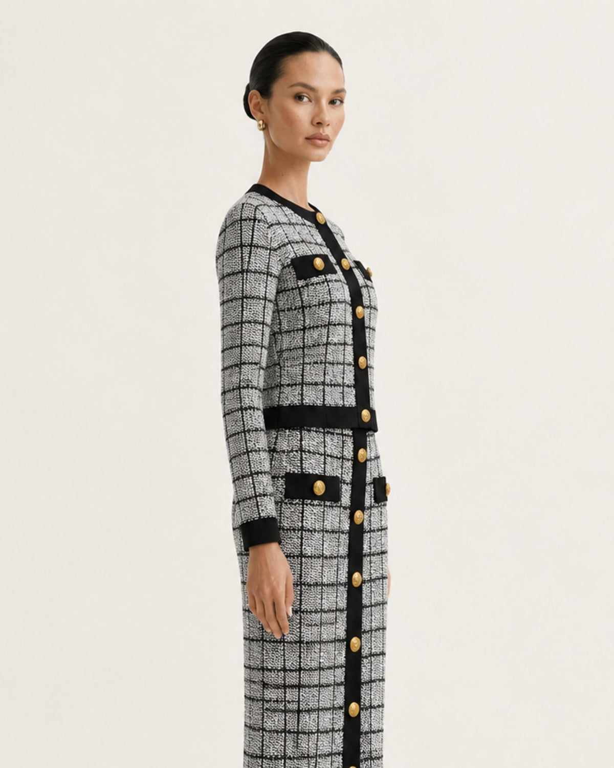 Rosy 3-Piece Plaid Skirt Set
