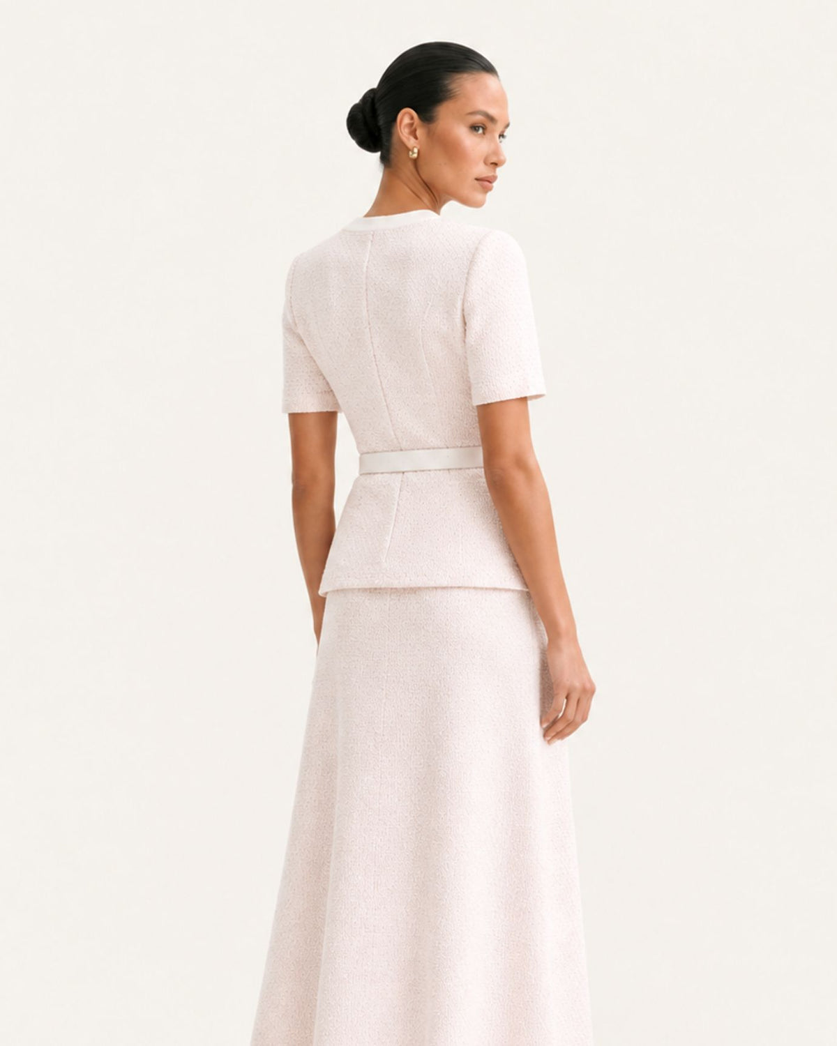 Mary Beaded Belt Slimming Top Knitwear + Skirt
