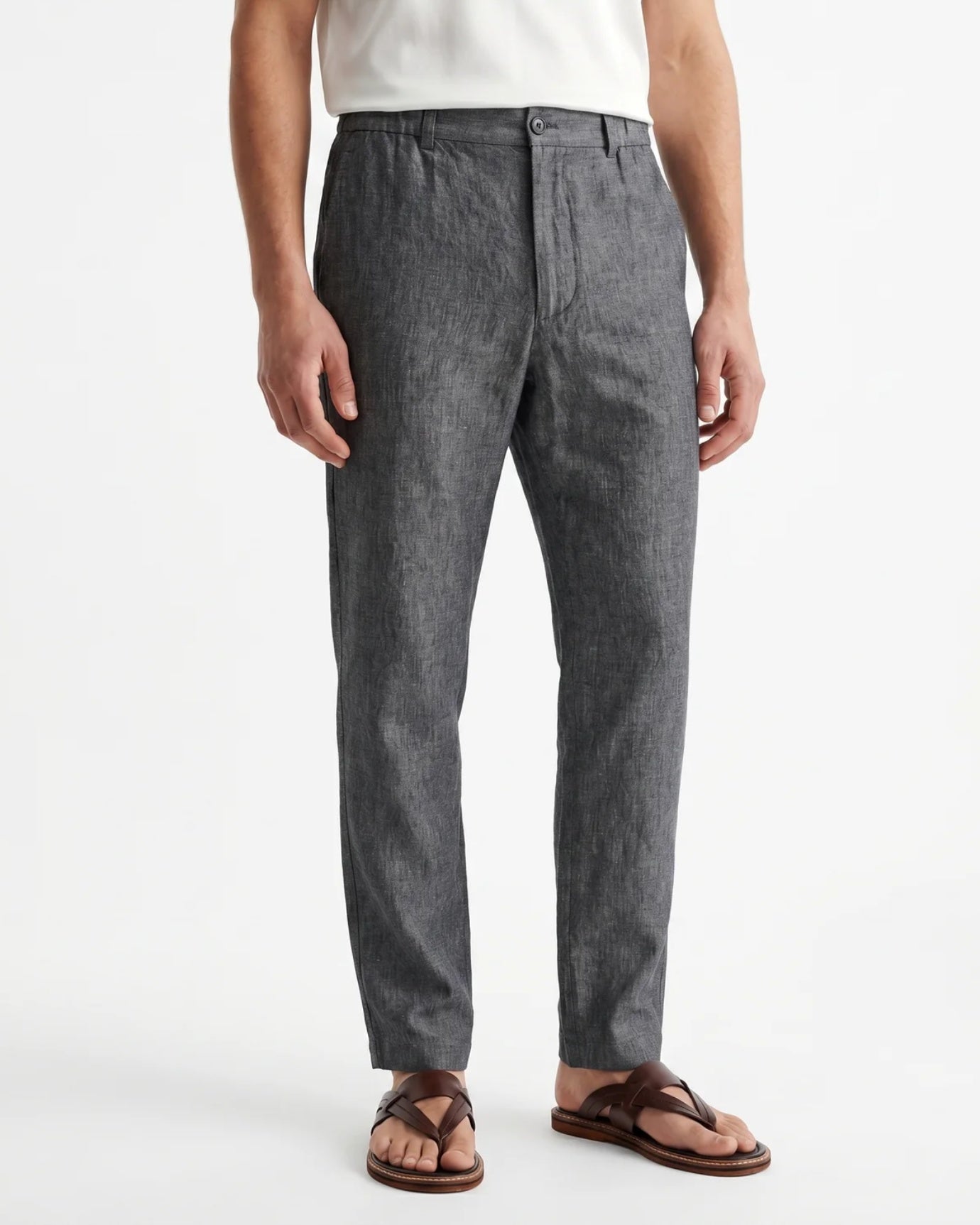 Marbella Linen Trousers –  Elastic Waist Relaxed Fit