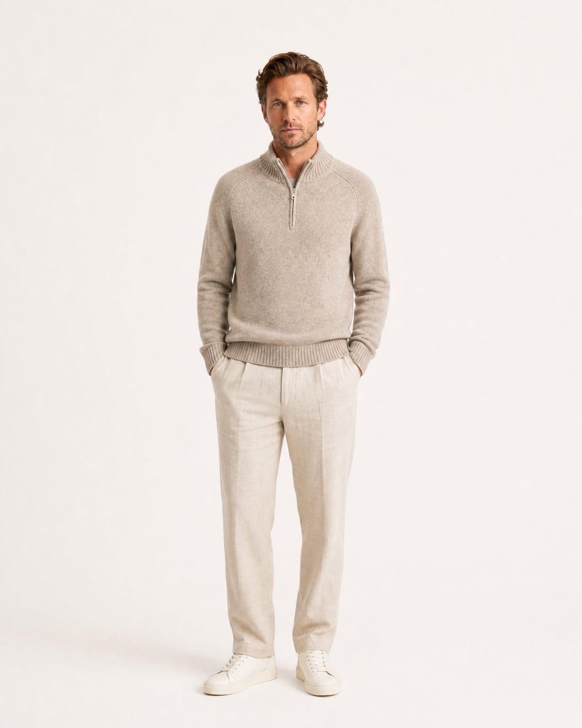 Alaska Heavyweight Cashmere Quarter-Zip Sweater
