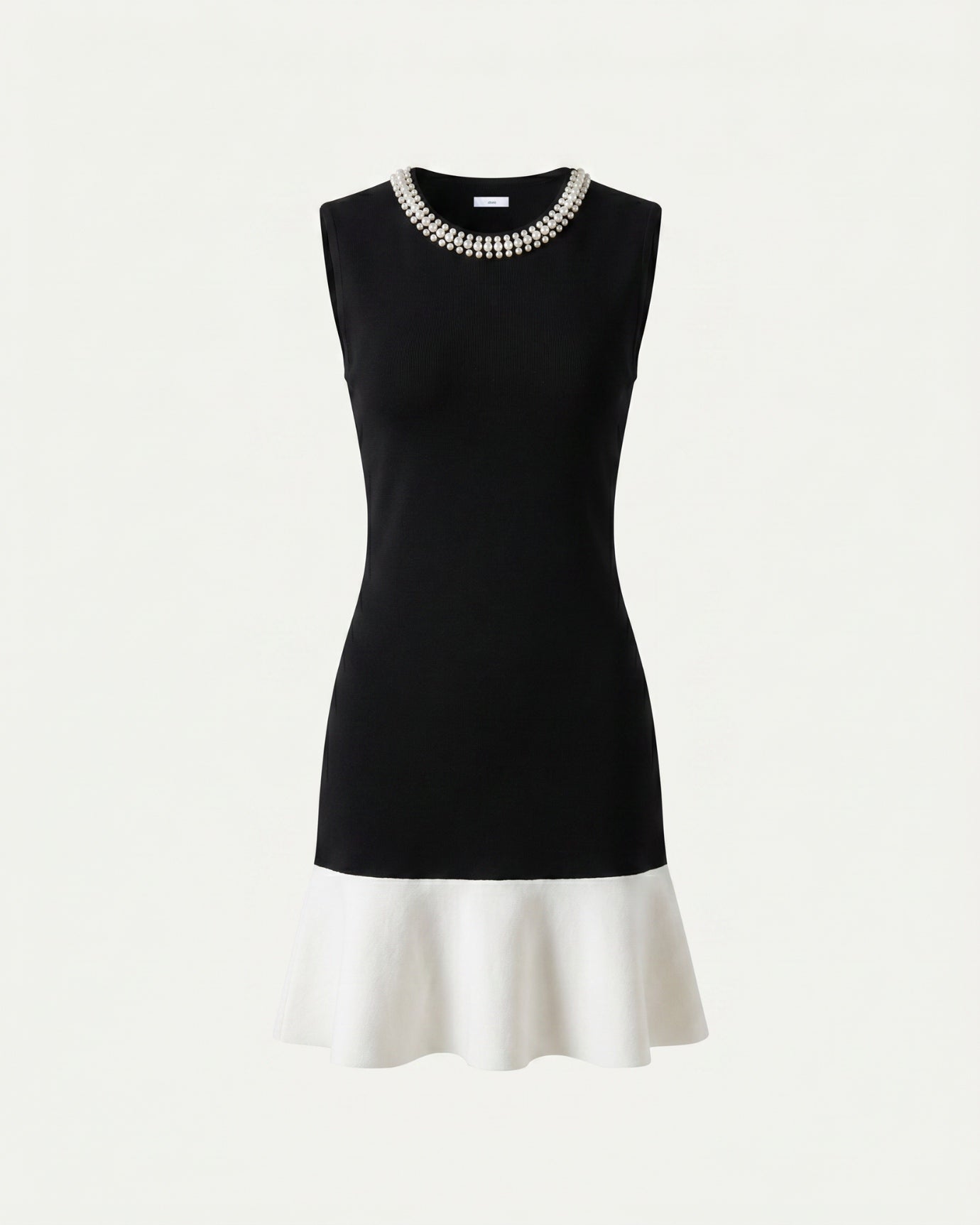 Knitted Dress Fishtail Skirt Black & White