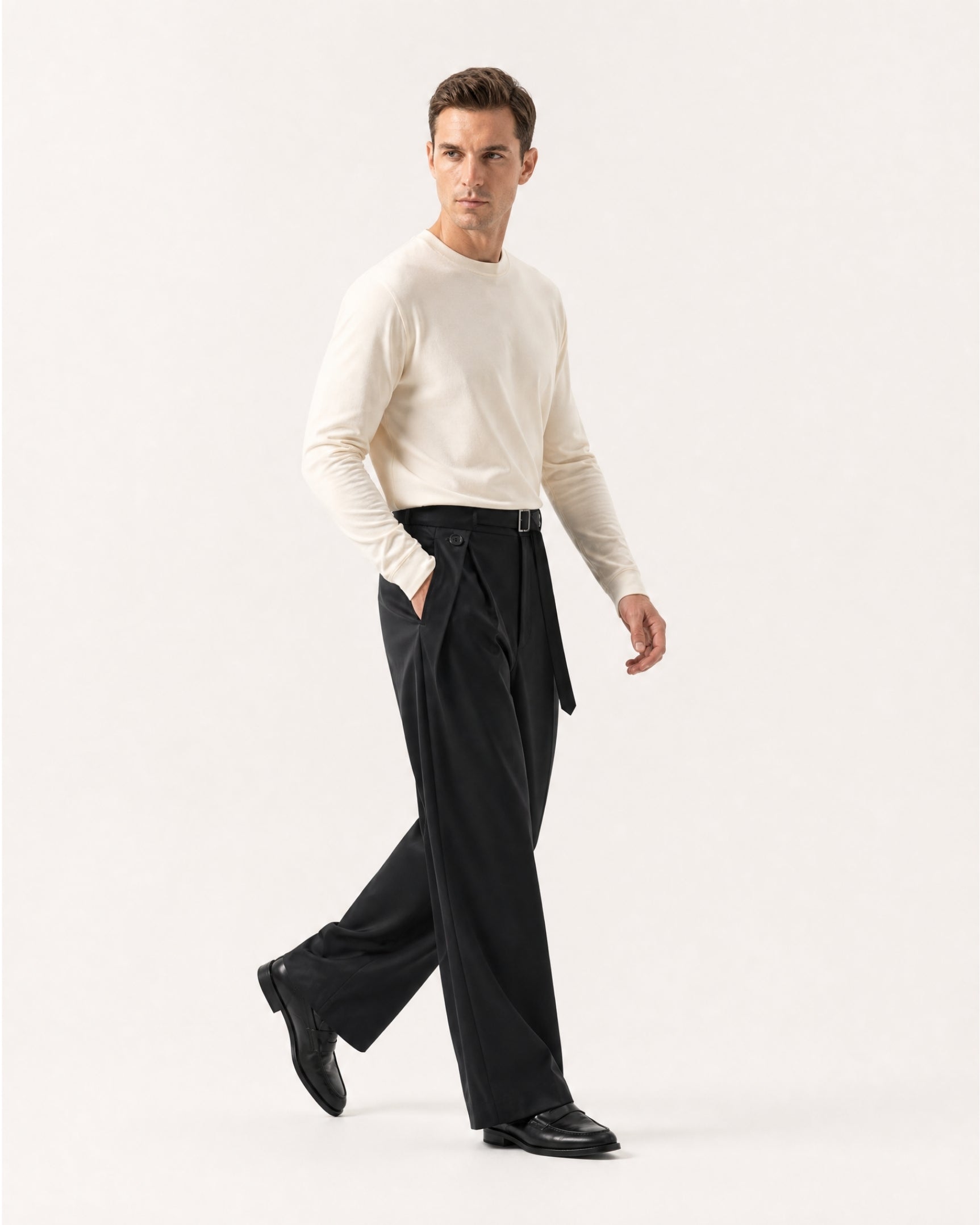 Retro Old Money A Line Pants Cleanfit