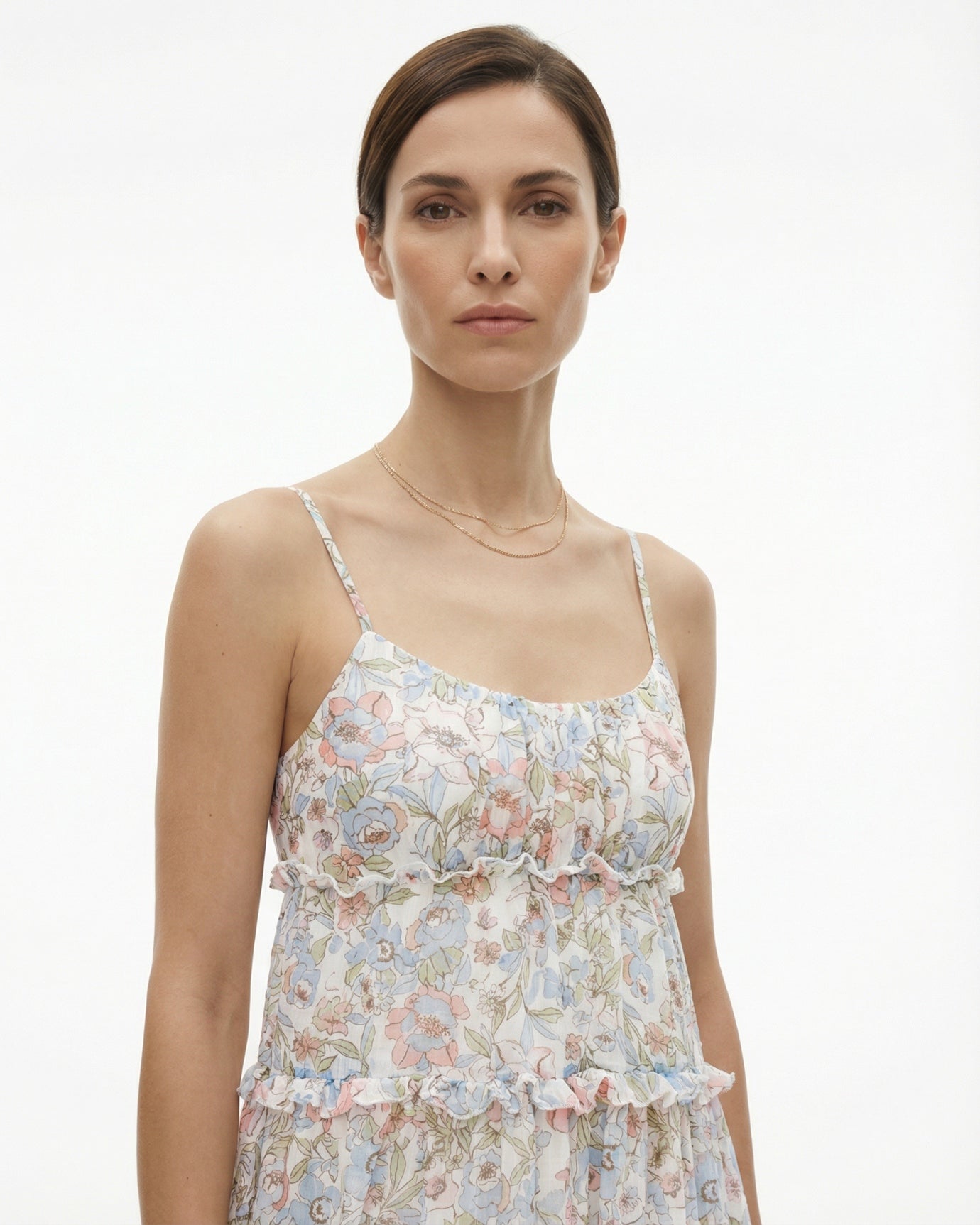 Forro de vestido con tirantes estampados