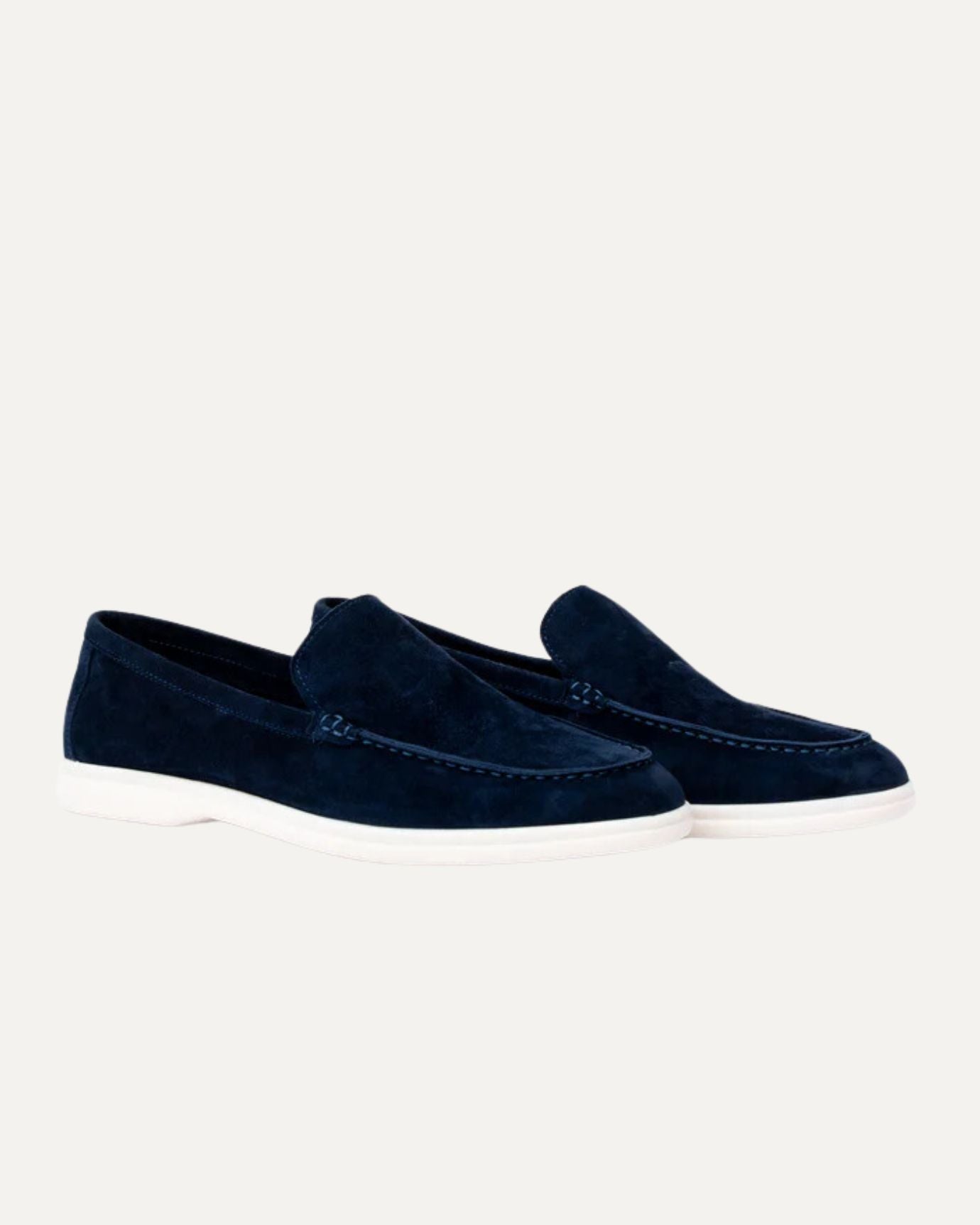 Lovau Portofino Suede Old Money Loafers Leather - Navy Blue