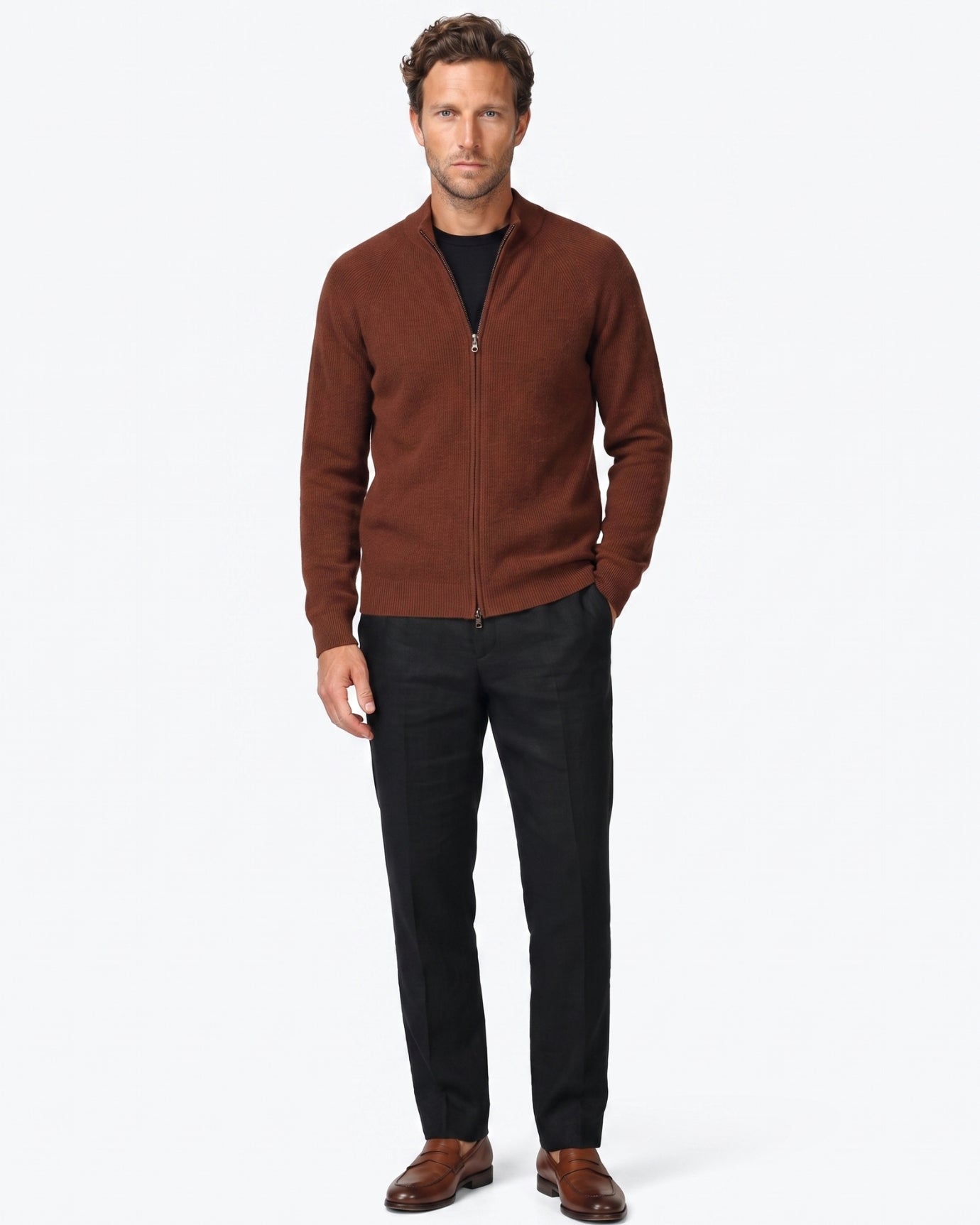 High End Cashmere Zipper Jacket