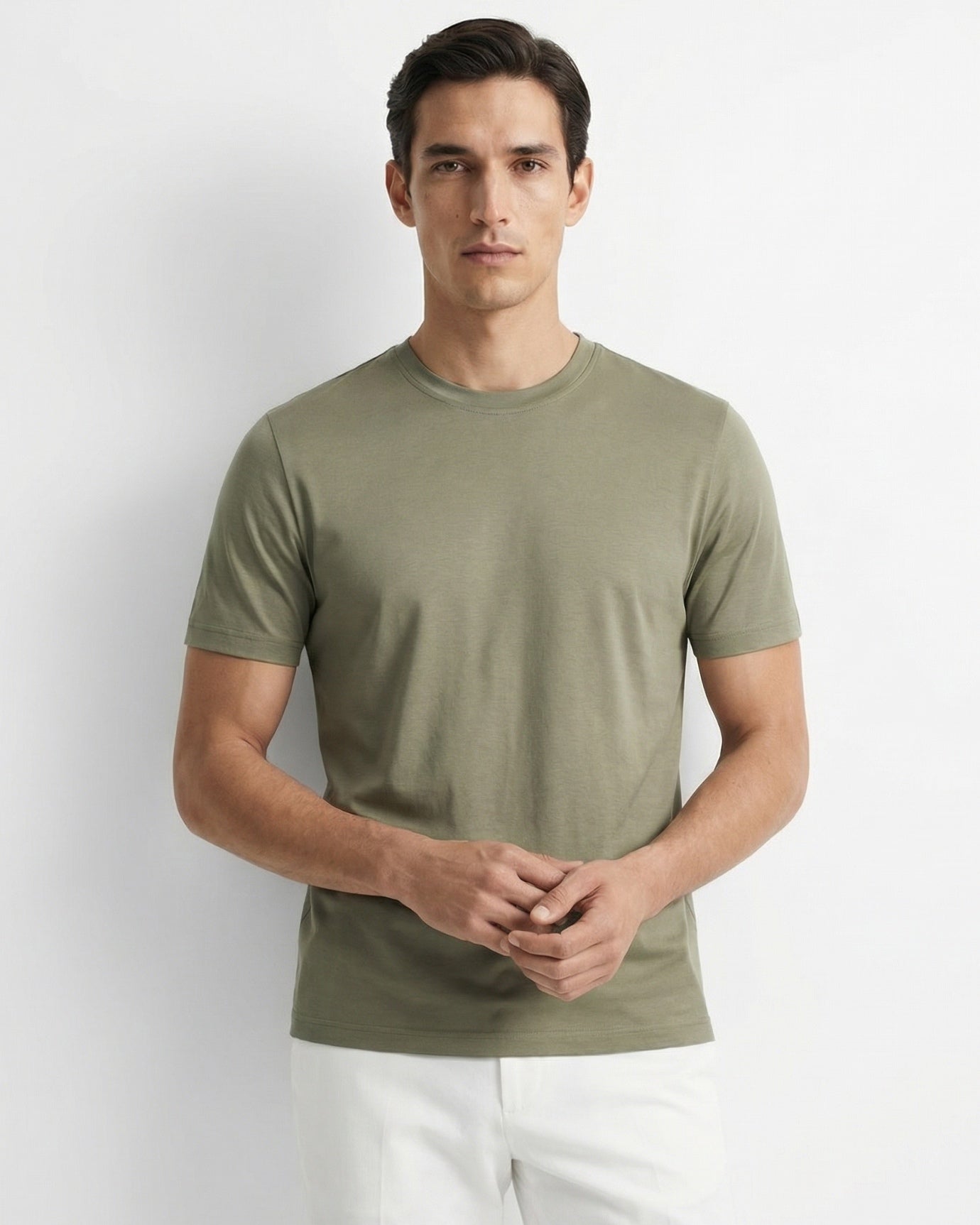 High End Mercerized Cotton Silky Green T-Shirt
