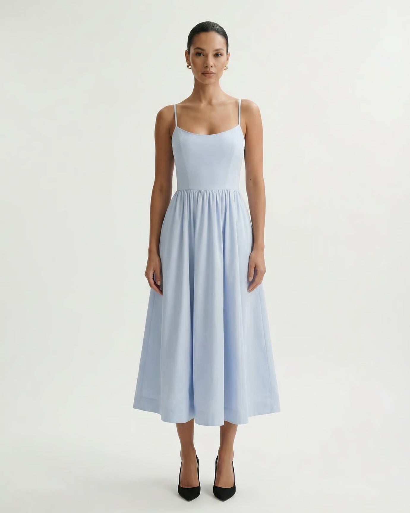 Mira Border Light Blue Dress