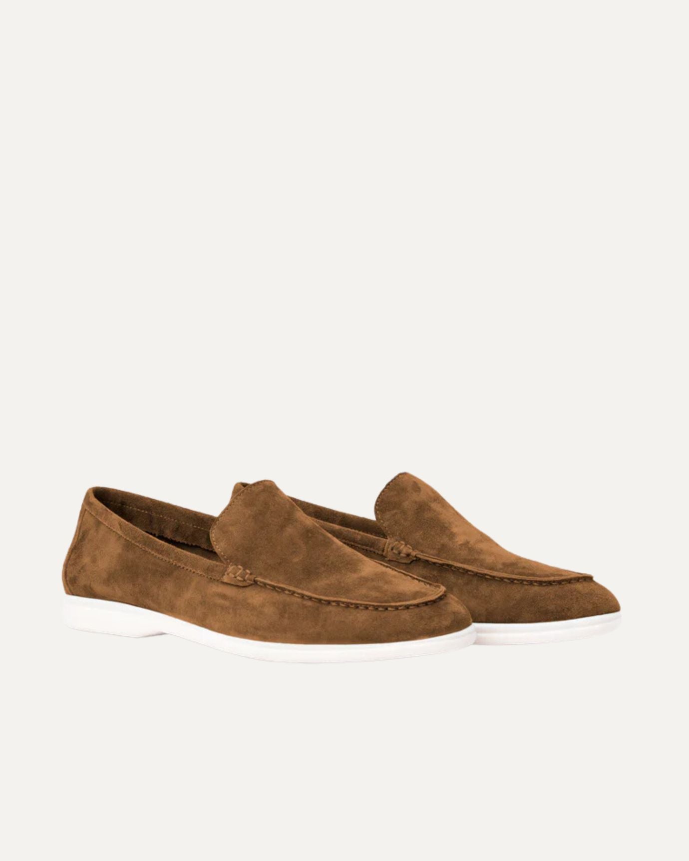 Lovau Portofino Suede Old Money Loafers Leather - Brown