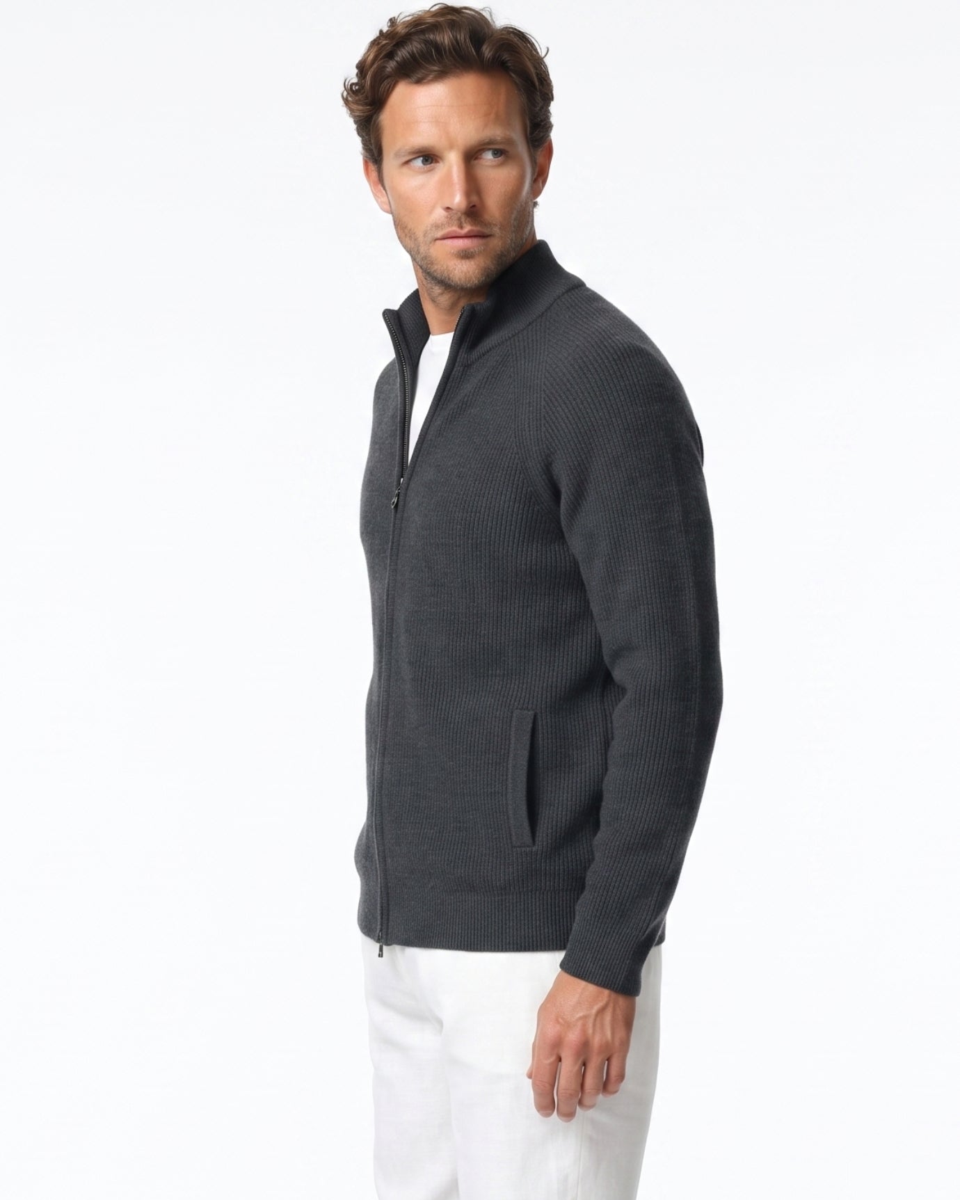 High End Cashmere Zipper Jacket