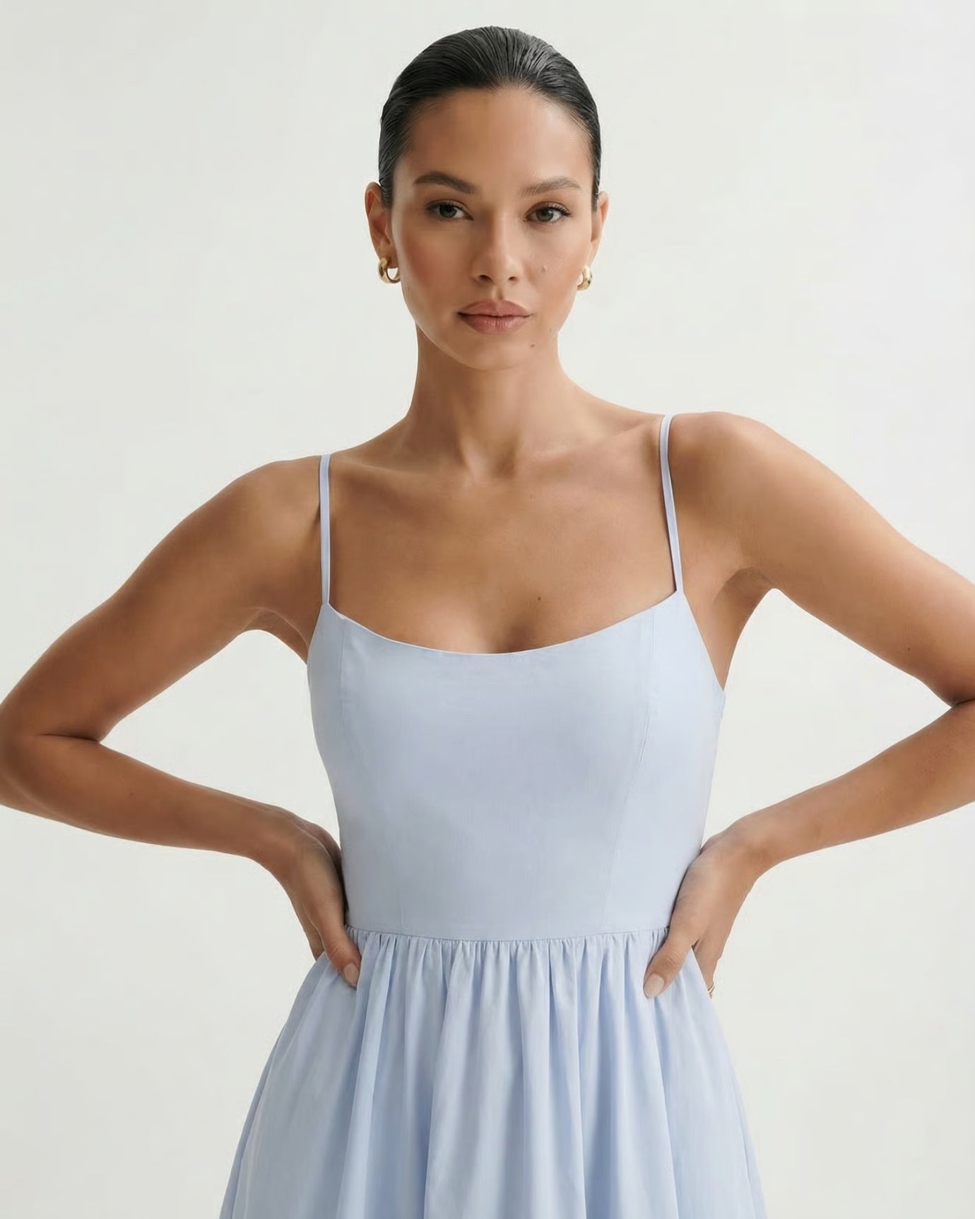 Mira Border Light Blue Dress