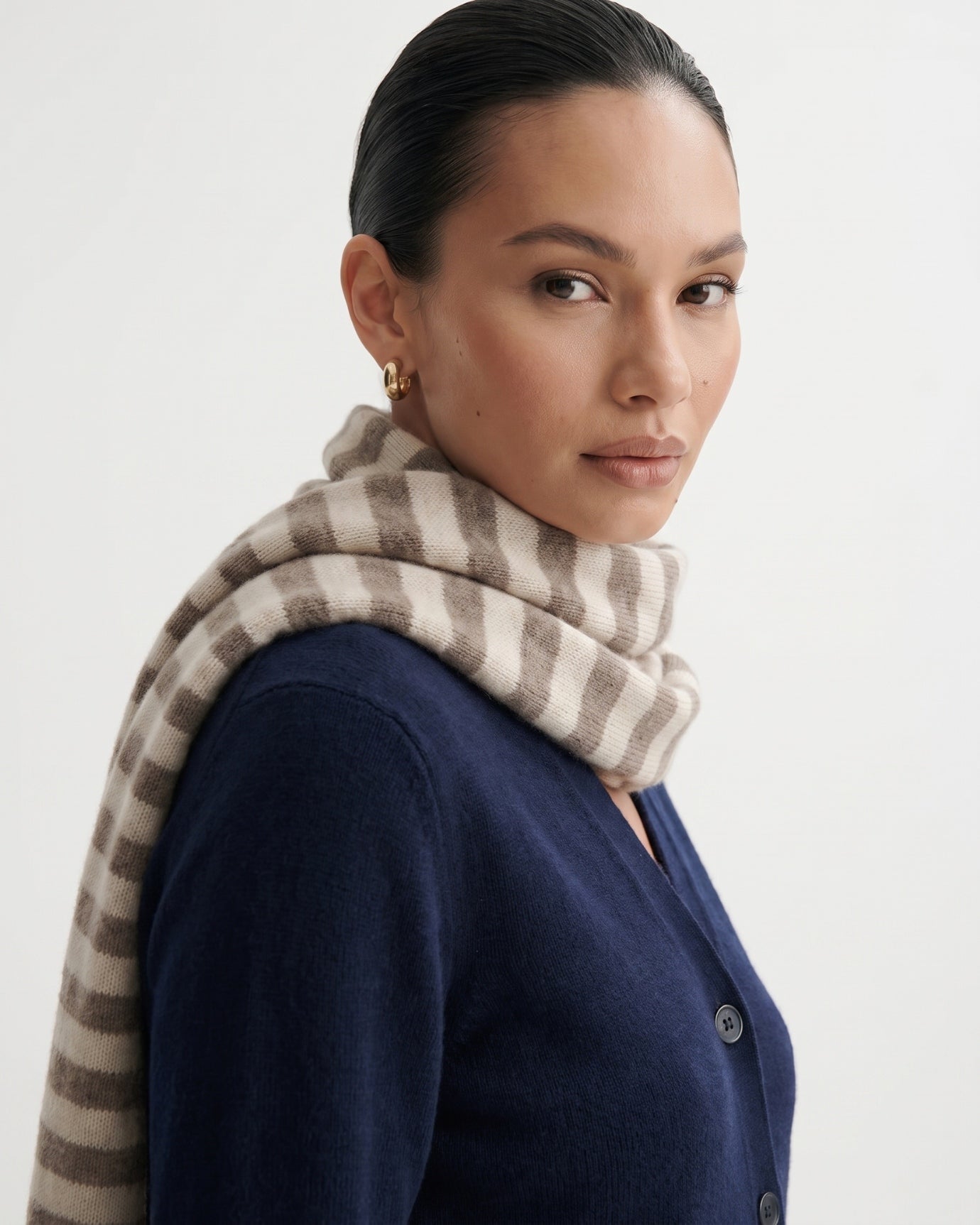 High end Cashmere Striped Scarf