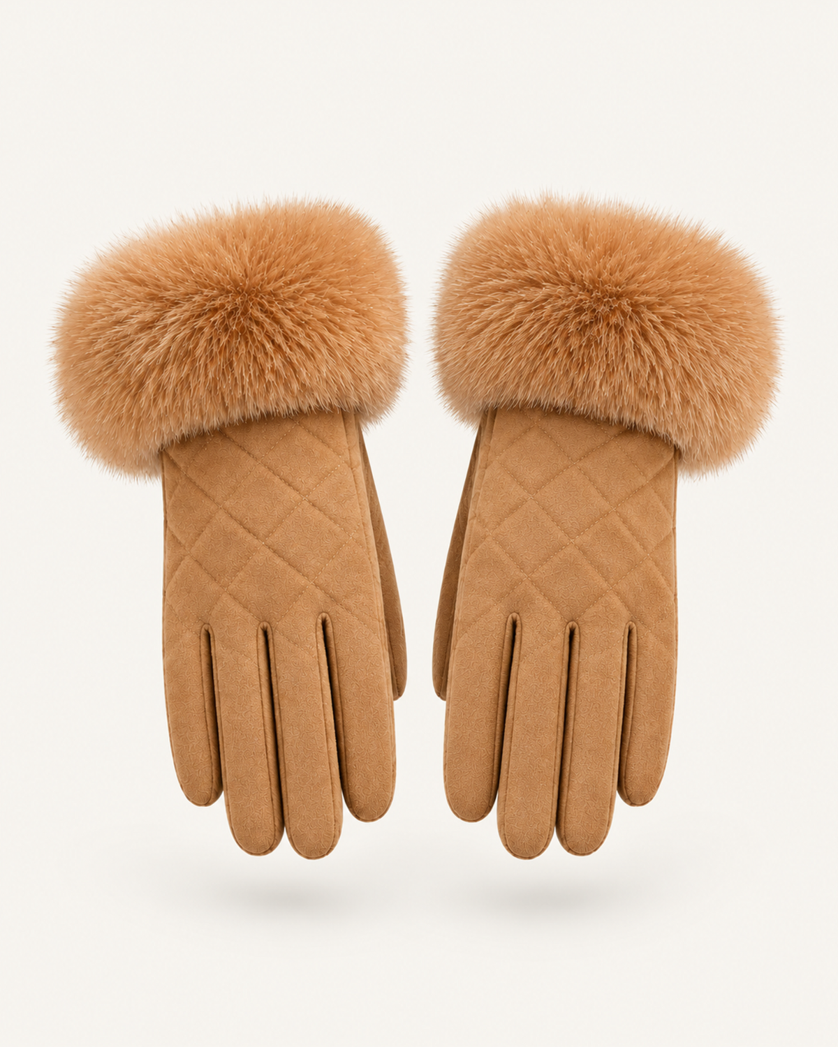 Divina Rhombus Quilted Plush Velvet Gloves