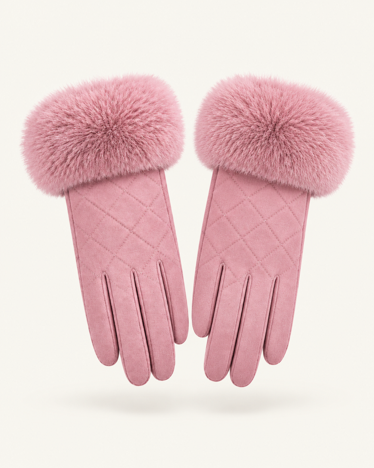 Divina Rhombus Quilted Plush Velvet Gloves