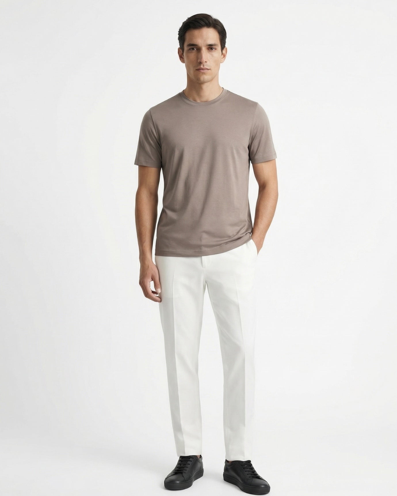 High End Mercerized Cotton Ice Silk Coffee T-Shirt