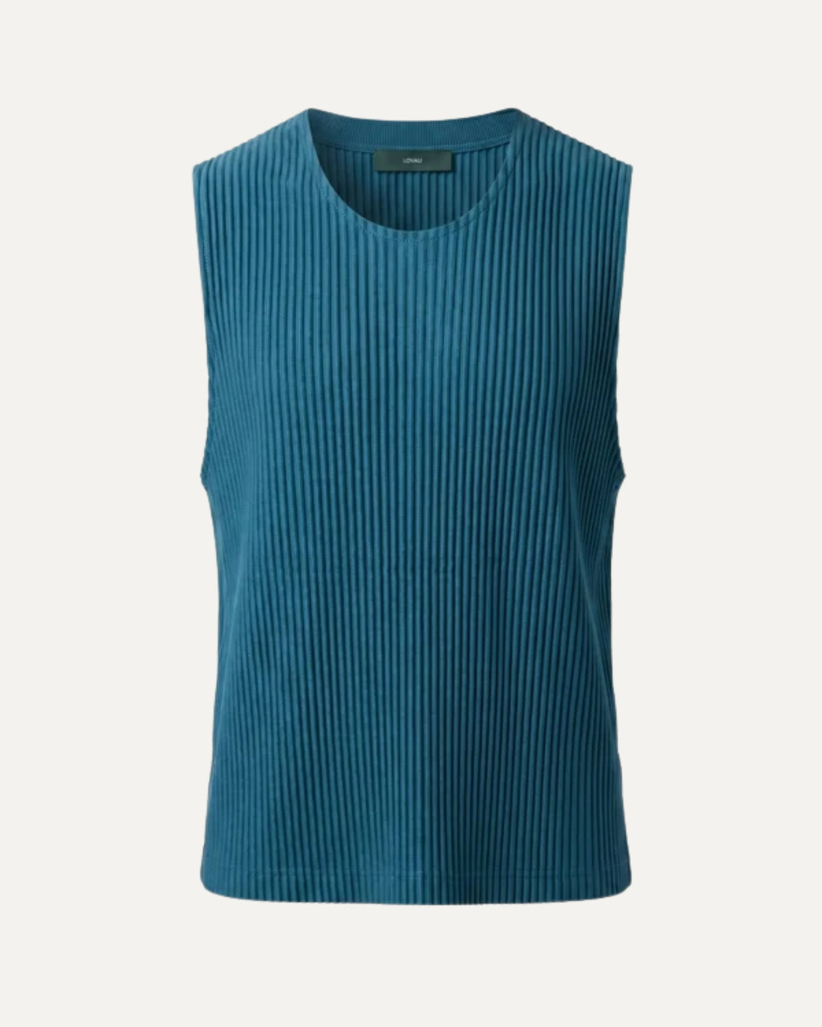 High-End Pleated Nuba Blue Vest T-shirt