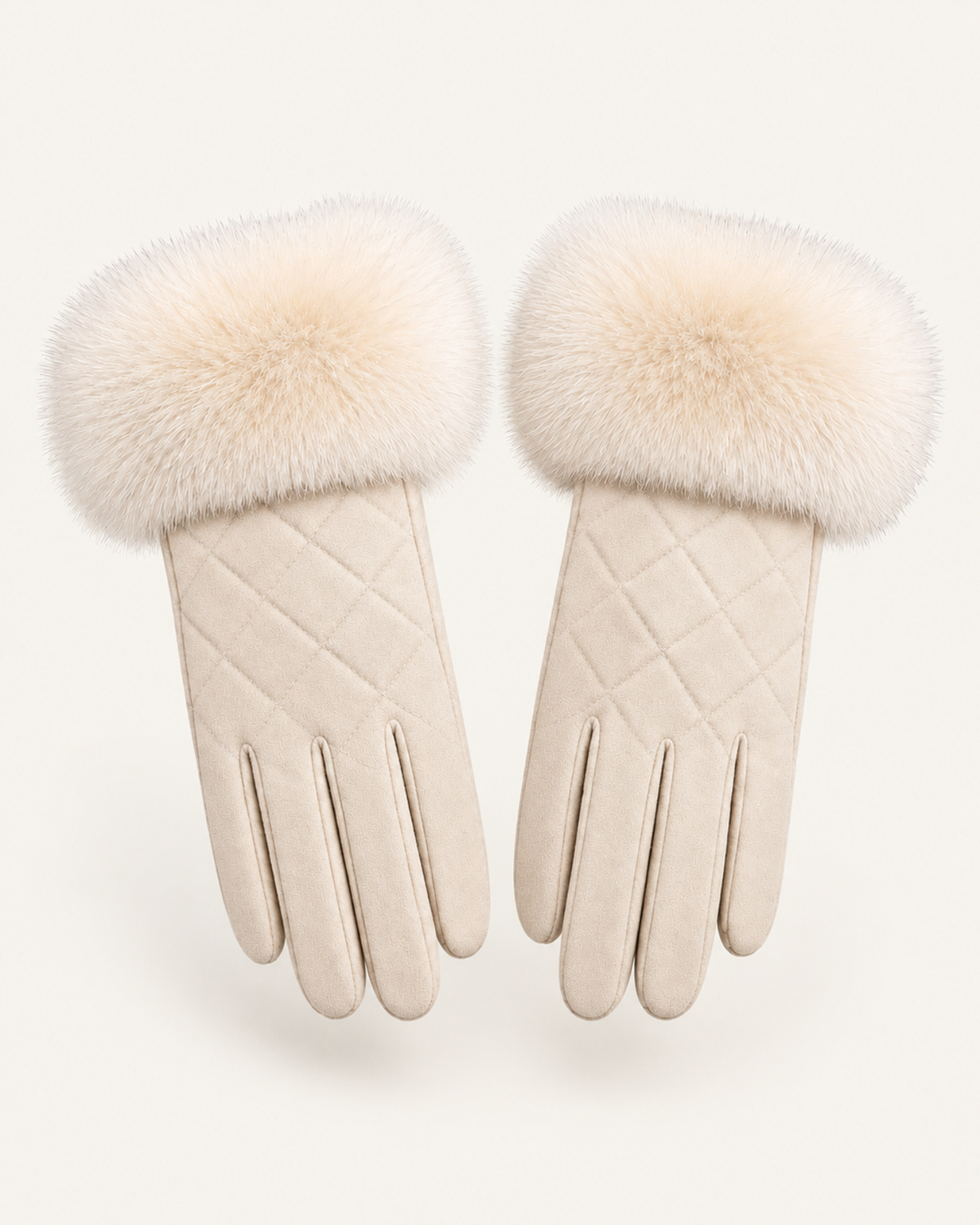 Divina Rhombus Quilted Plush Velvet Gloves