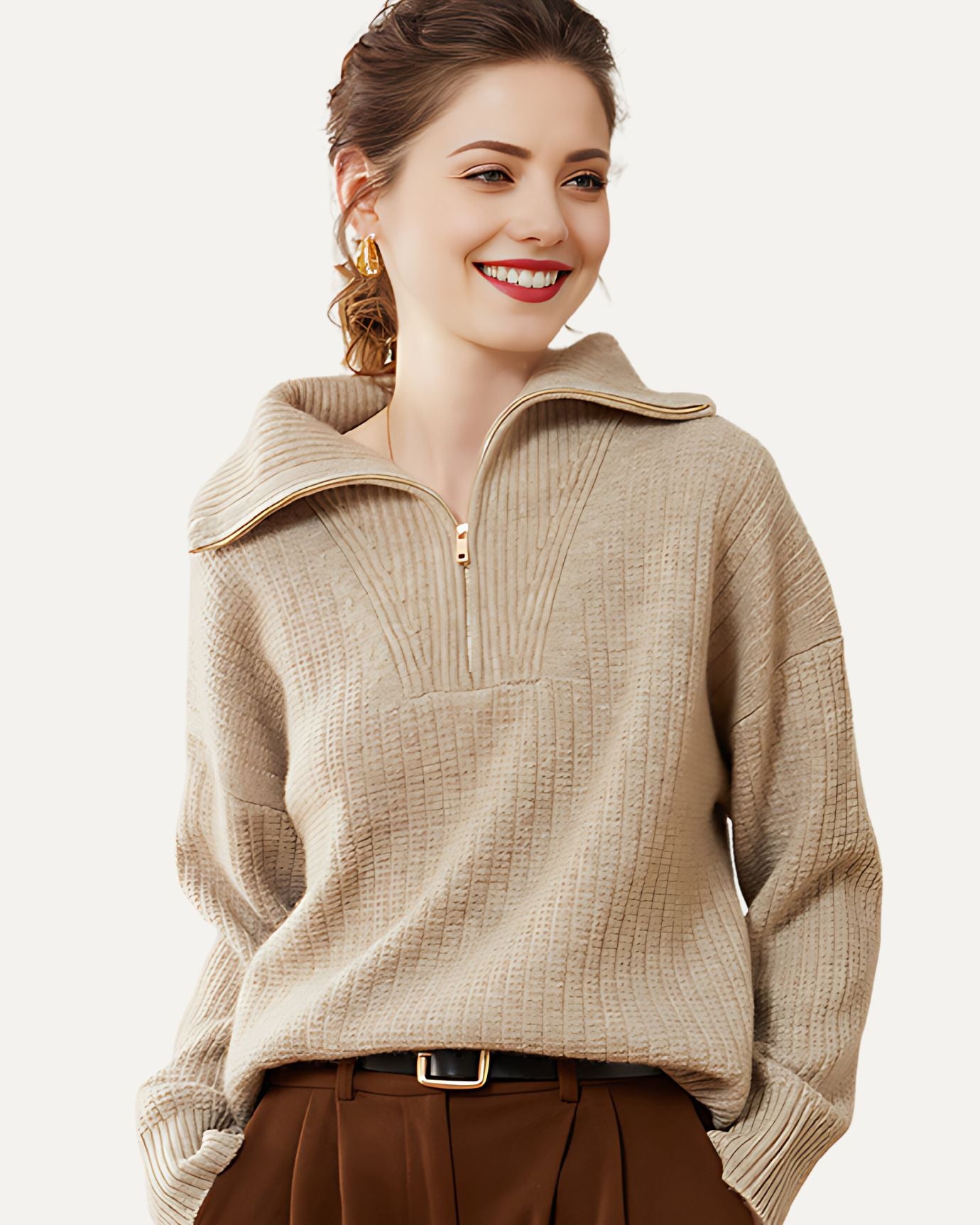 Rosa Cashmere Pullover ZIP