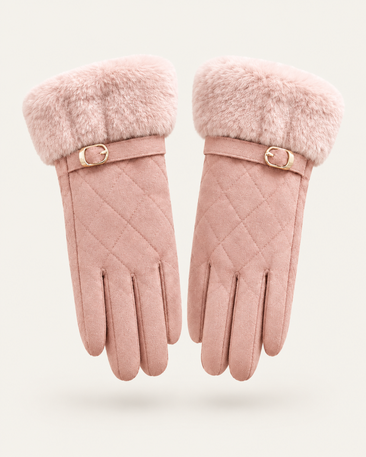 Divina Belt Buckle Plush Velvet Gloves