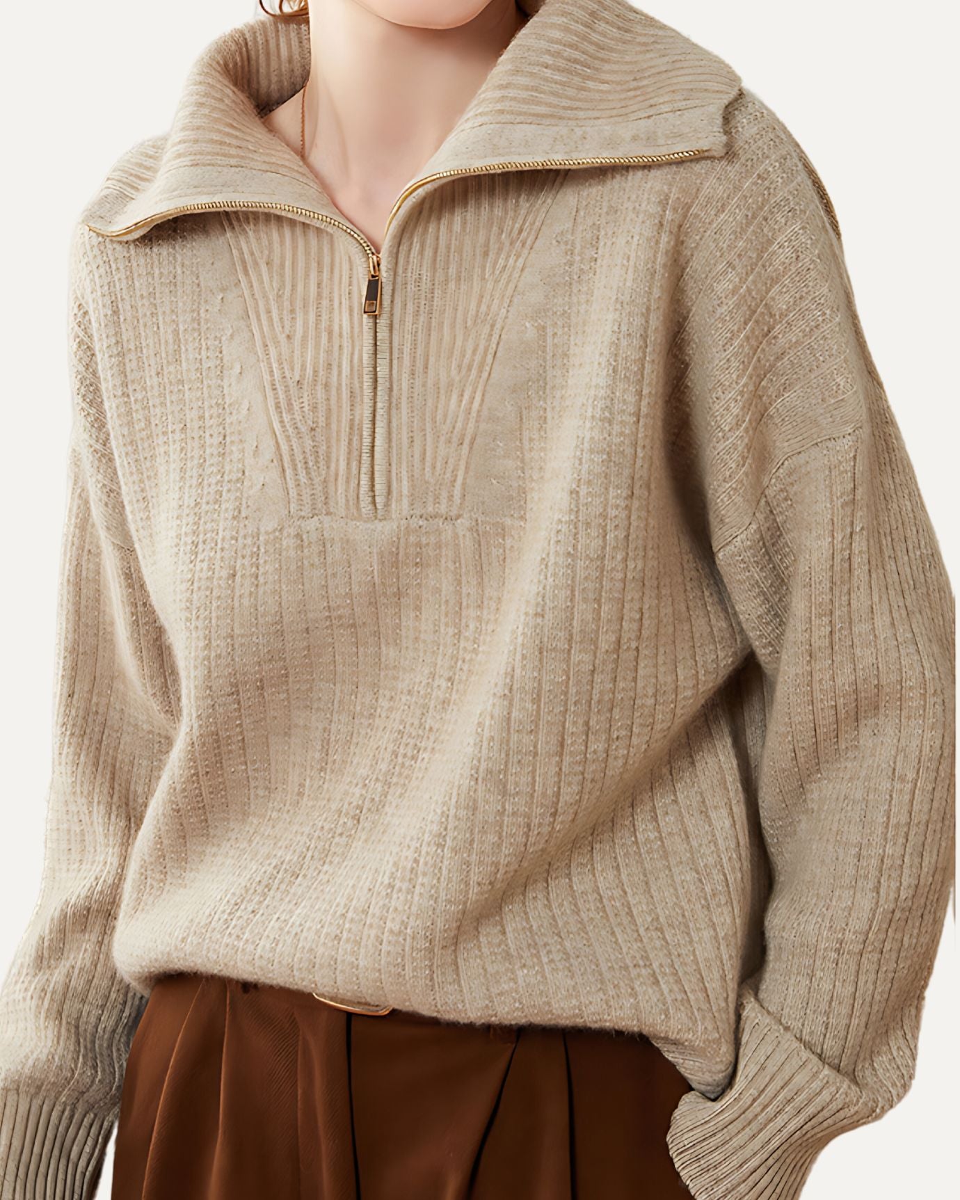 Rosa Cashmere Pullover ZIP