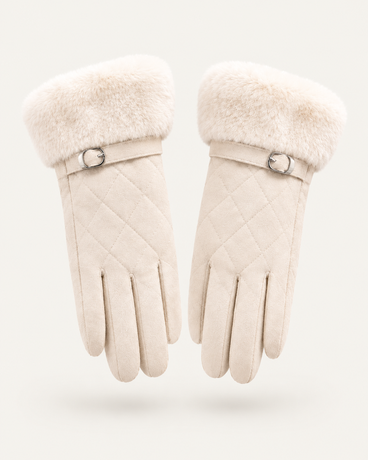 Divina Belt Buckle Plush Velvet Gloves